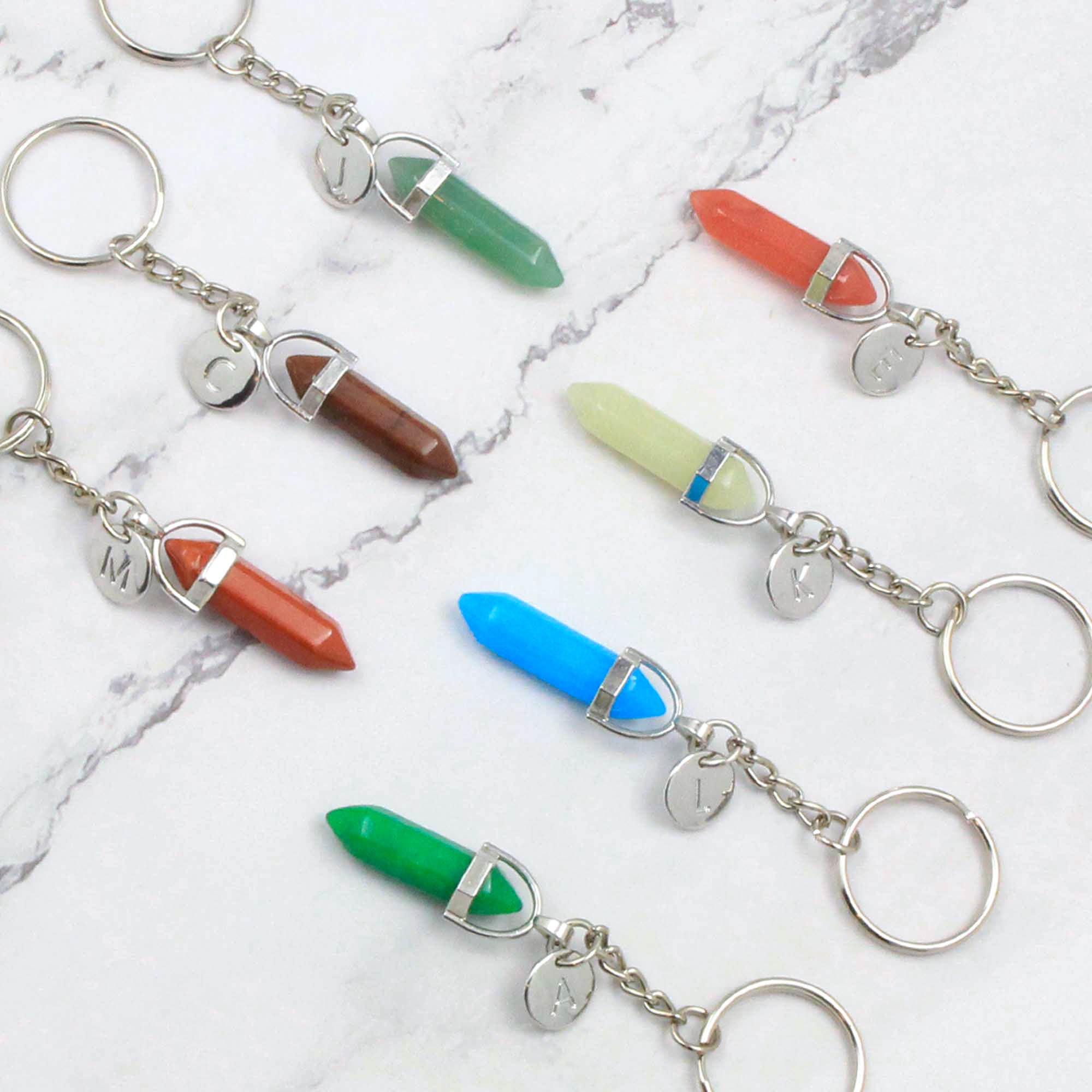 Pendant Initial Key Chain, Personalised Crystal Key Ring