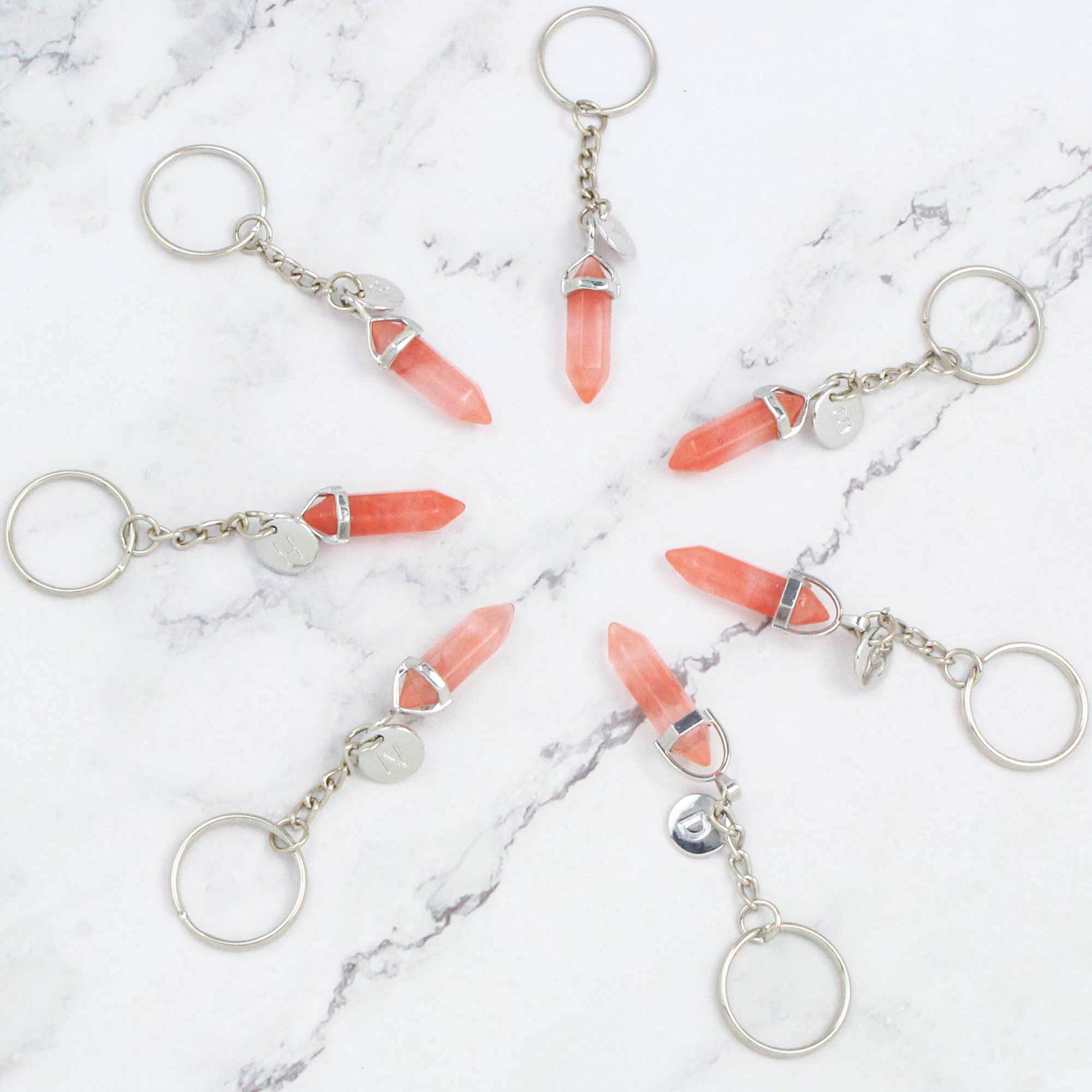 Pendant Initial Key Chain, Personalised Crystal Key Ring