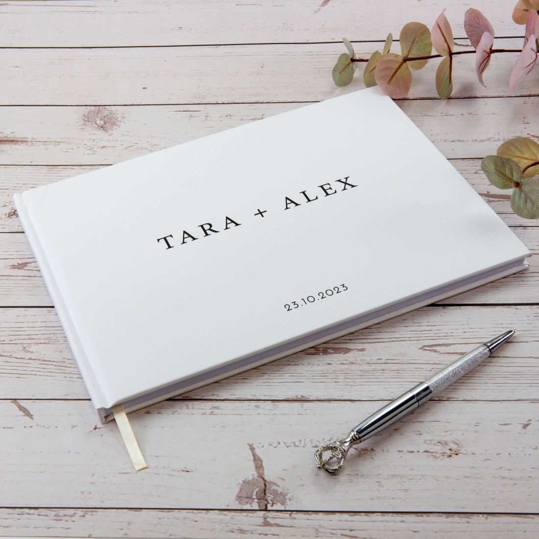 Modern Personalised Wedding Guest Book – Custom Minimal Design - Personalised Guest book - Younique Gifts Melbourne