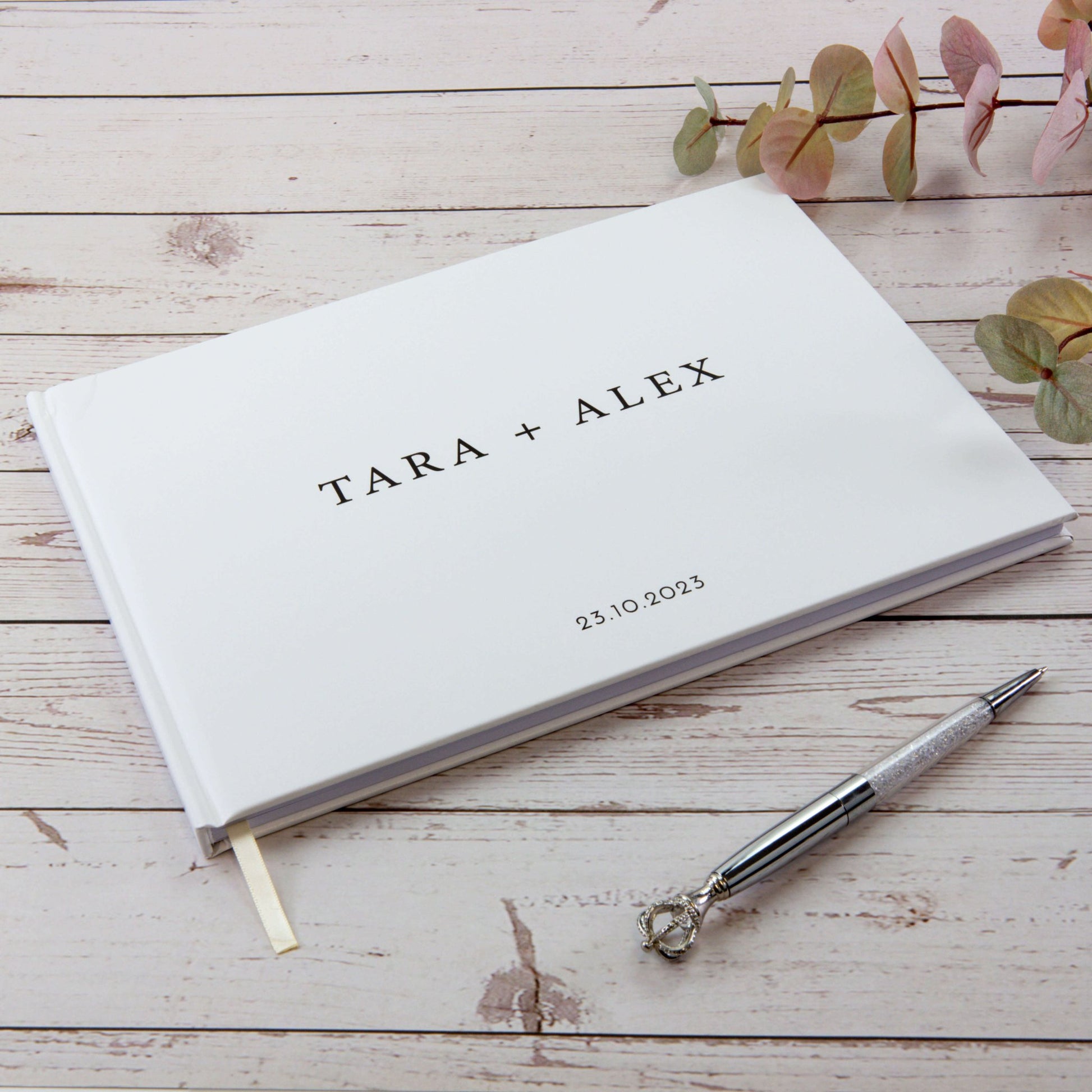 Modern Personalised Wedding Guest Book – Custom Minimal Design - Personalised Guest book - Younique Gifts Melbourne