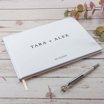 Modern Personalised Wedding Guest Book – Custom Minimal Design - Personalised Guest book - Younique Gifts Melbourne