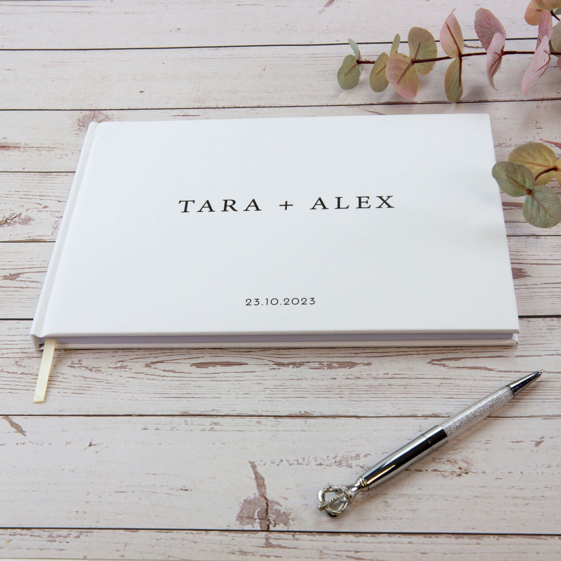 Modern Personalised Wedding Guest Book – Custom Minimal Design - Personalised Guest book - Younique Gifts Melbourne