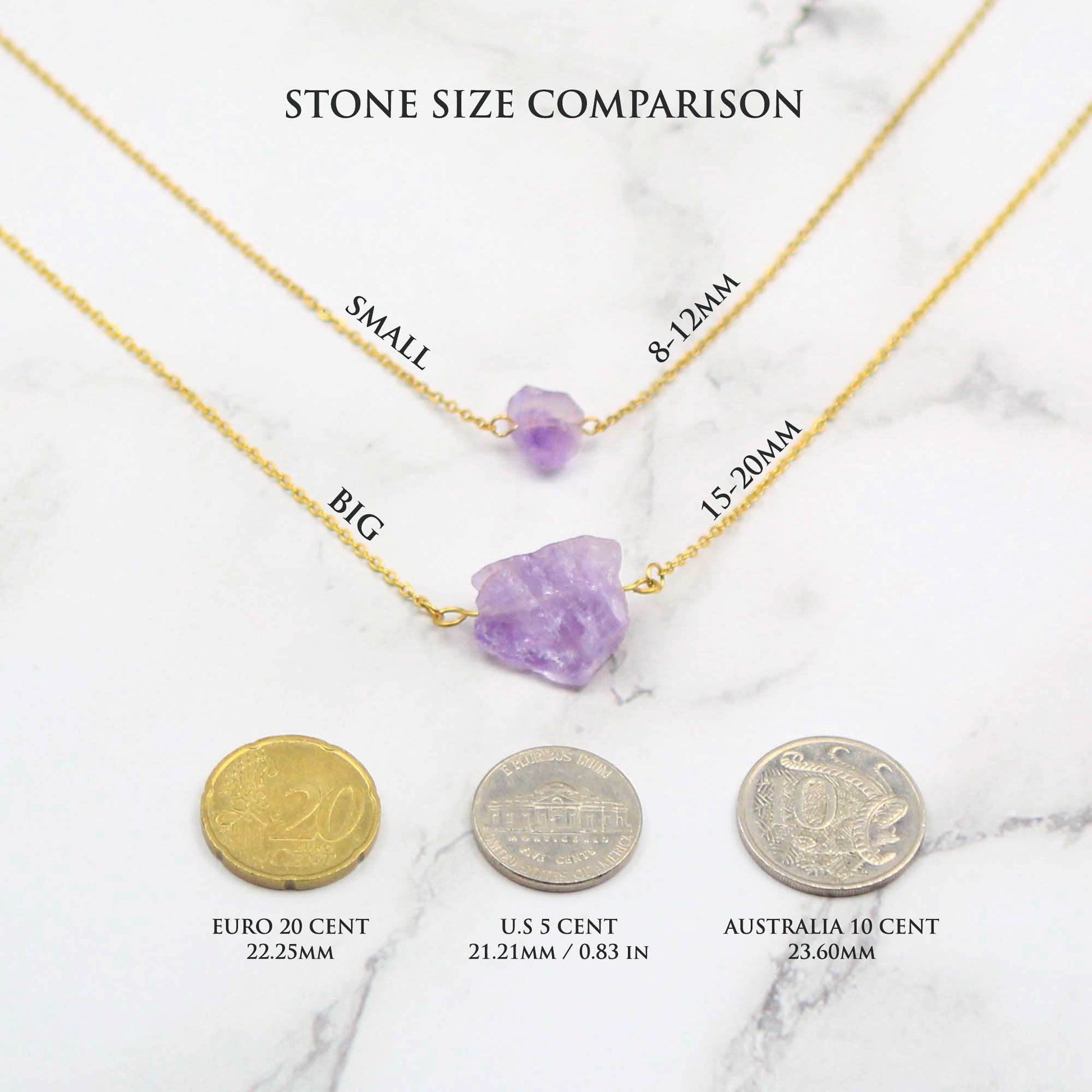 Natural Raw Stone Necklace - Bridesmaid / Birthday Gift - Personalised Necklace - Younique Gifts Melbourne