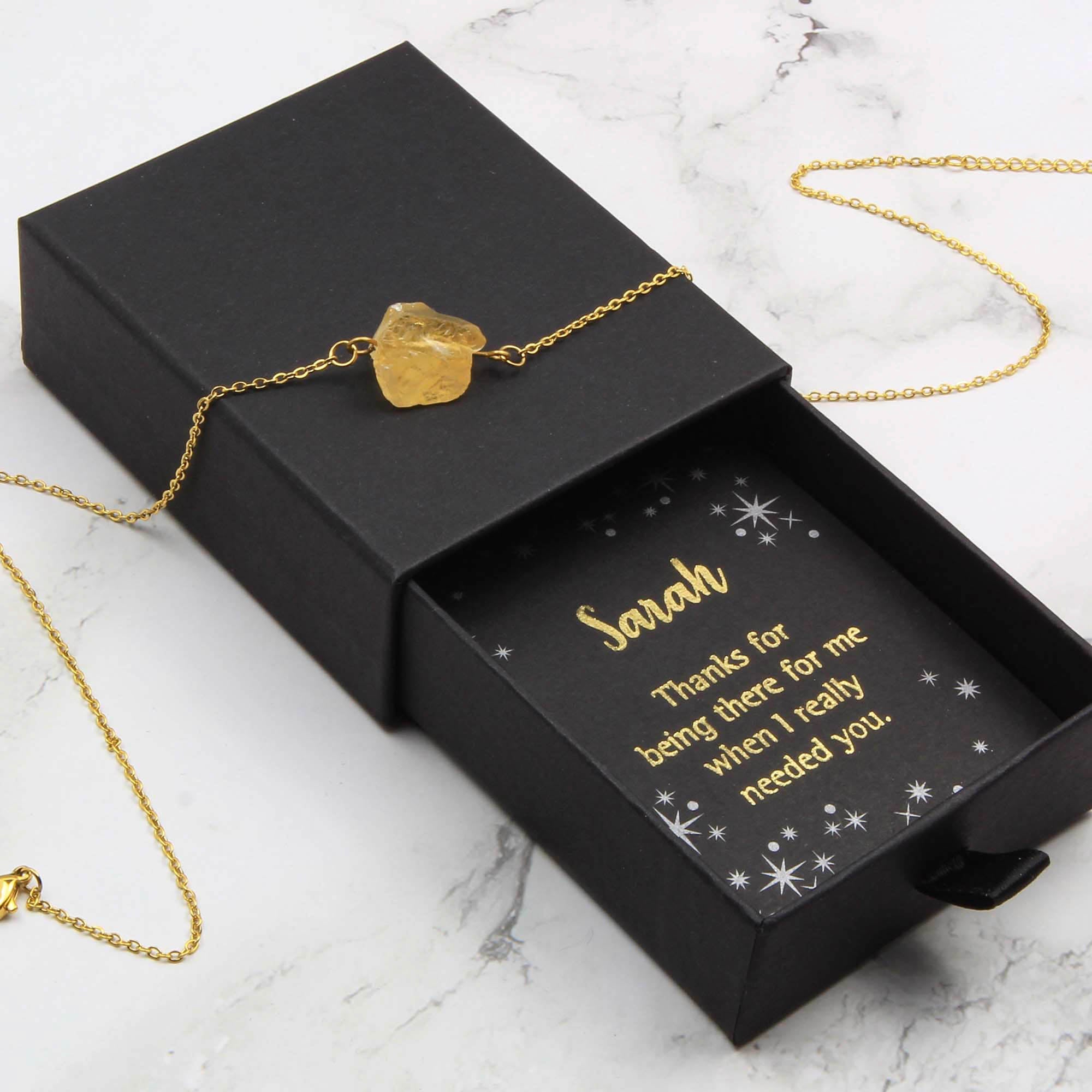 Natural Raw Stone Necklace - Bridesmaid / Birthday Gift - Personalised Necklace - Younique Gifts Melbourne