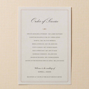123 x 181 mm Order of Service Size - Perfect for Your Event - Personalised Invitations - Younique Gifts Melbourne