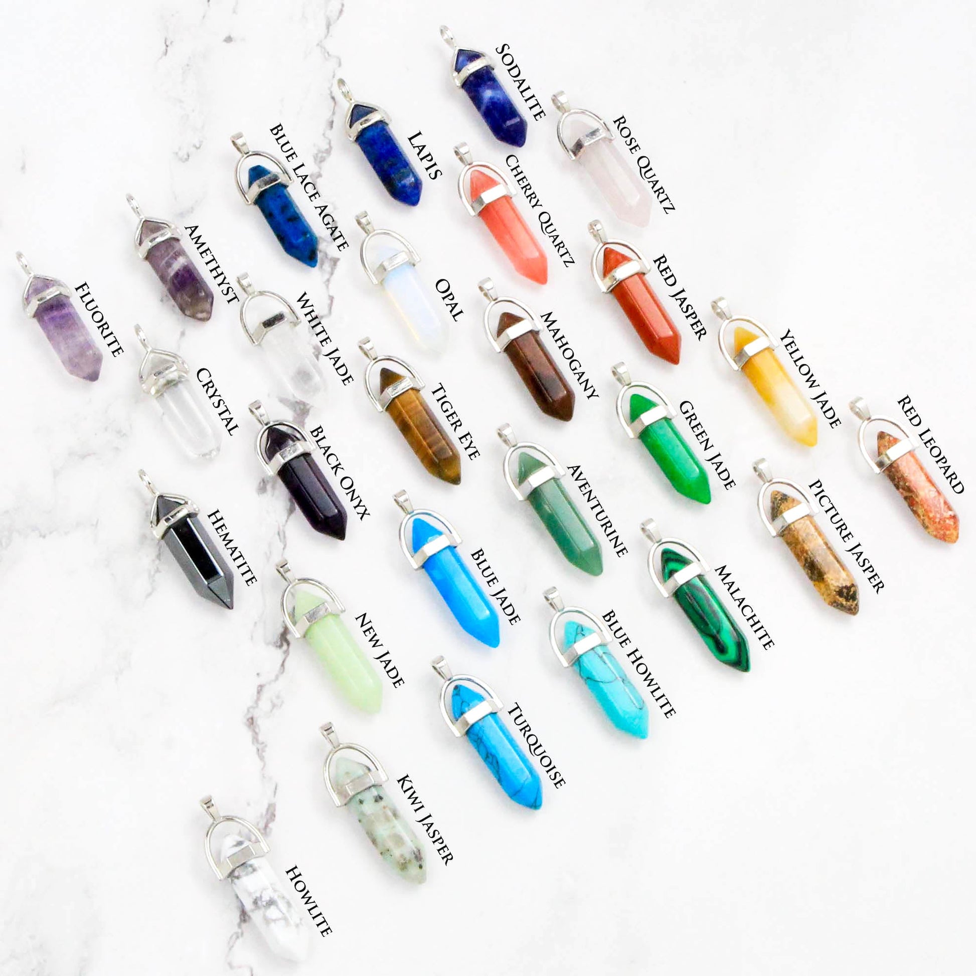 Pendant Initial Necklace, Crystal Pendant Necklace, Healing Stone, Chakra Stone - Personalised Necklace - Younique Gifts Melbourne