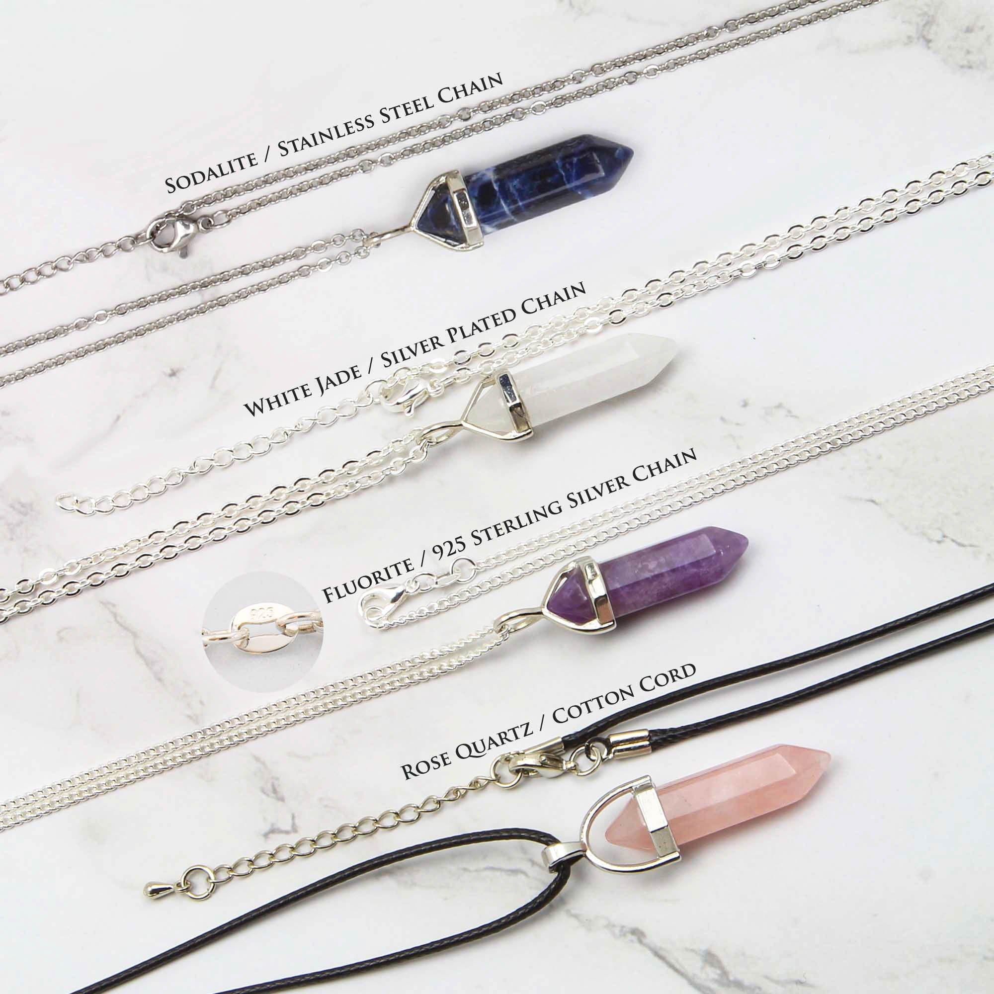 Pendant Necklace, Crystal Pendant Necklace, Healing Stone, Chakra Stone, Gemstone Pendant - Personalised Necklace - Younique Gifts Melbourne
