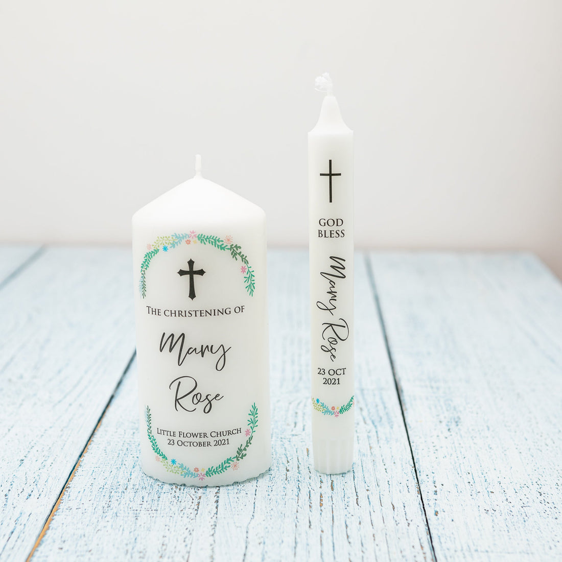 Personalised Baptism Candle, Christening Candle [C] - Personalised Candle - Younique Gifts Melbourne