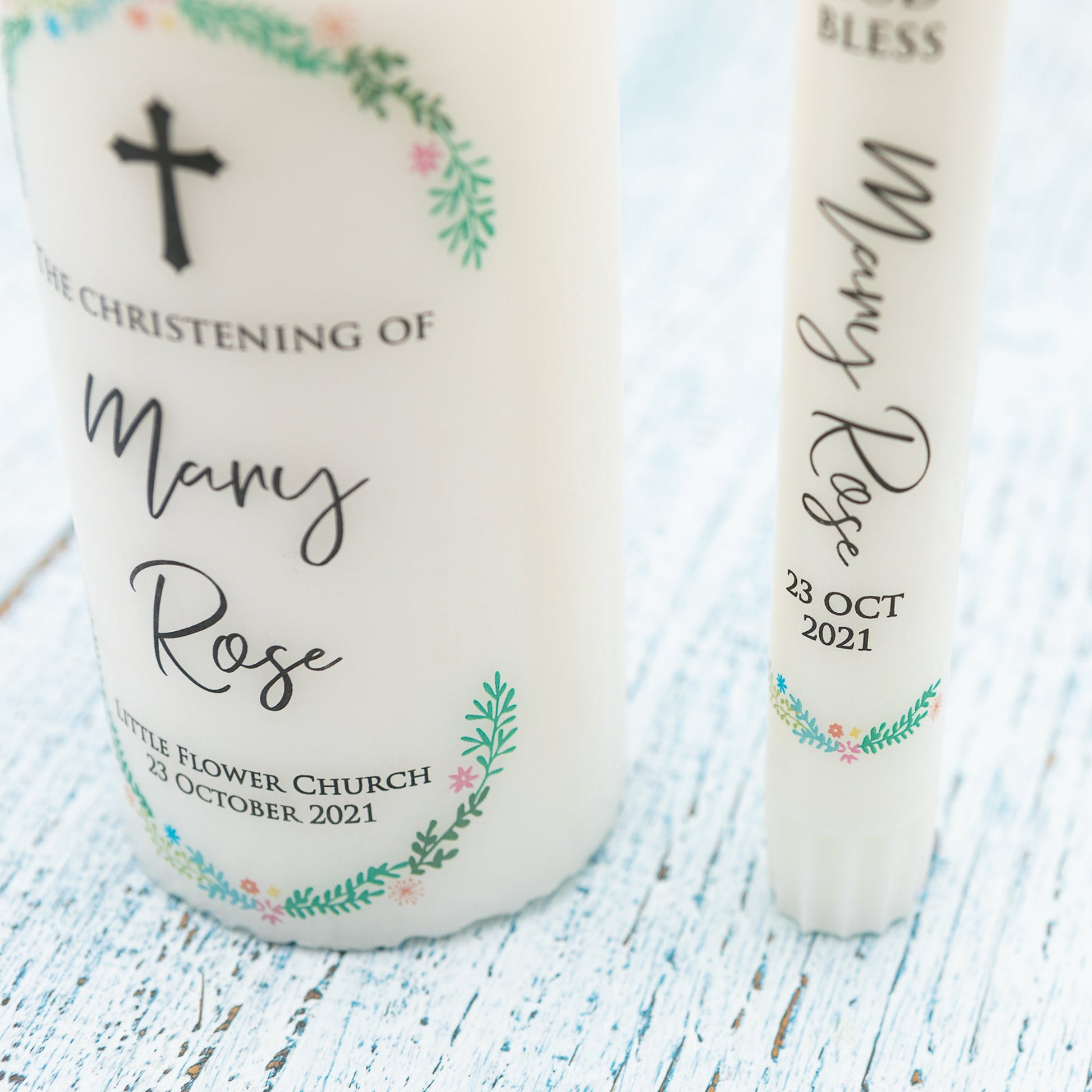 Personalised Baptism Candle, Christening Candle [C] - Personalised Candle - Younique Gifts Melbourne