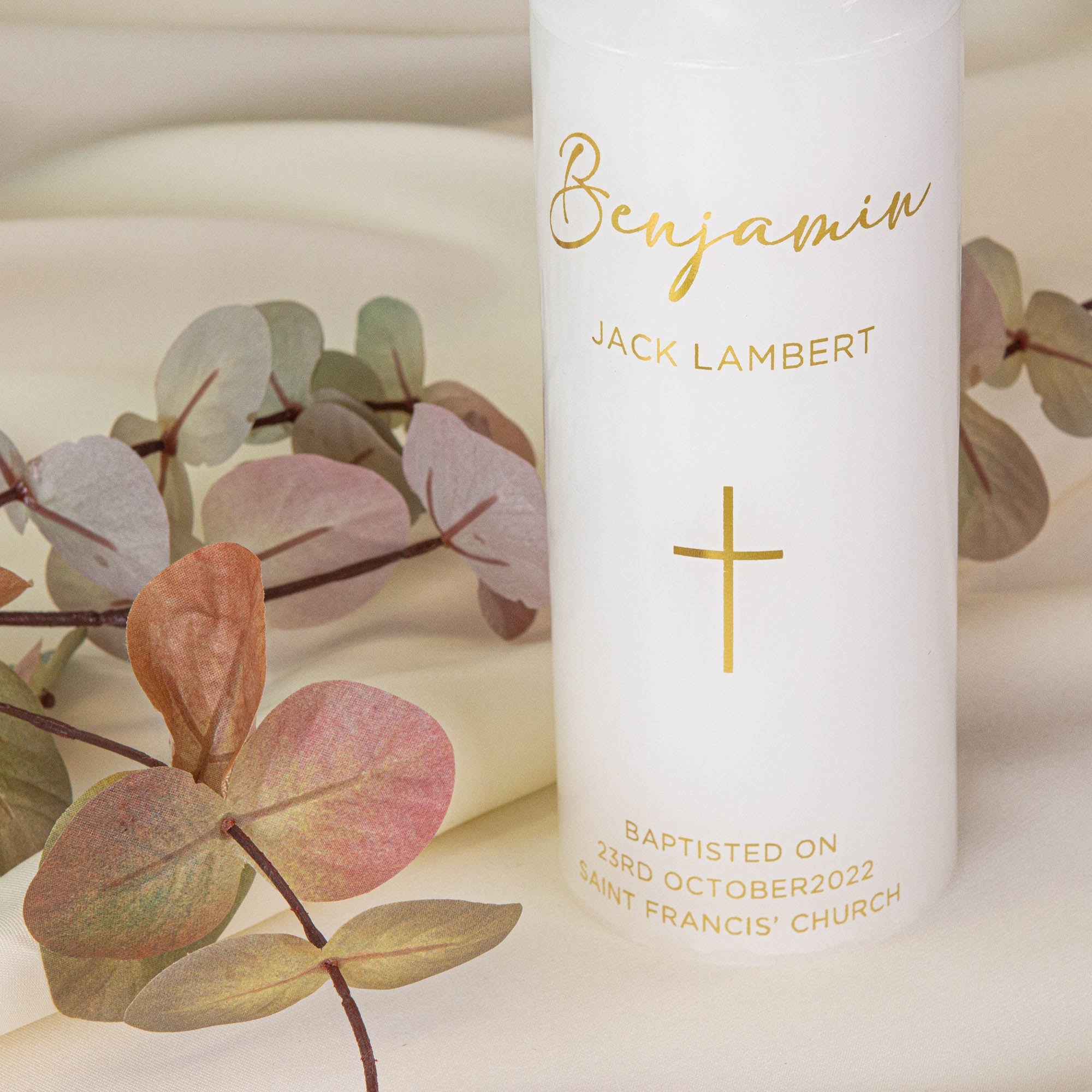 Personalised Baptism Candle – Christening Ceremony Keepsake - Personalised Candle - Younique Gifts Melbourne