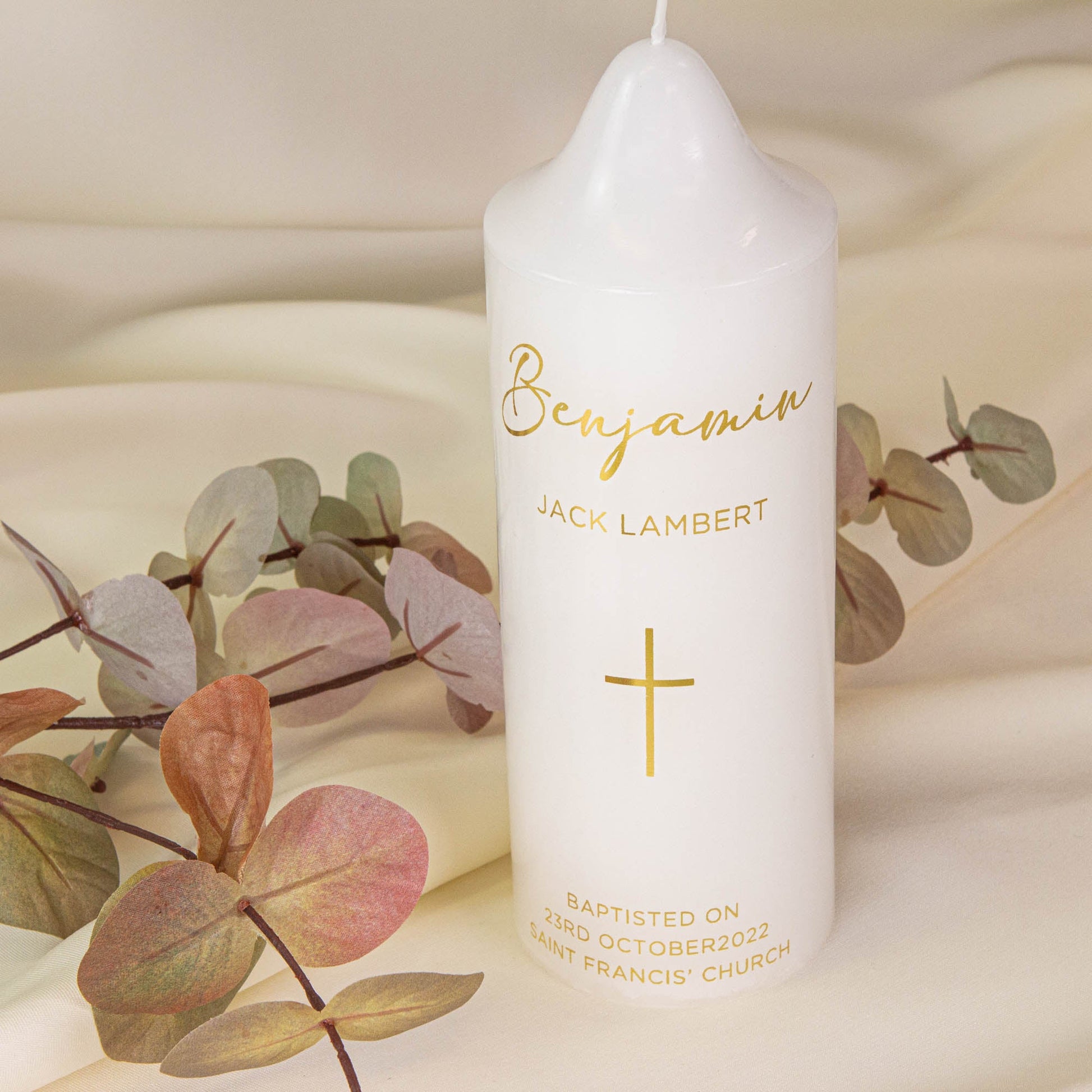 Personalised Baptism Candle – Christening Ceremony Keepsake - Personalised Candle - Younique Gifts Melbourne