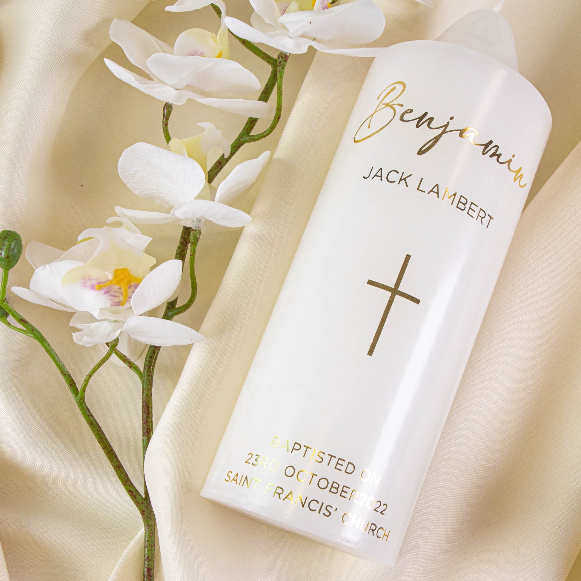 Personalised Baptism Candle – Christening Ceremony Keepsake - Personalised Candle - Younique Gifts Melbourne