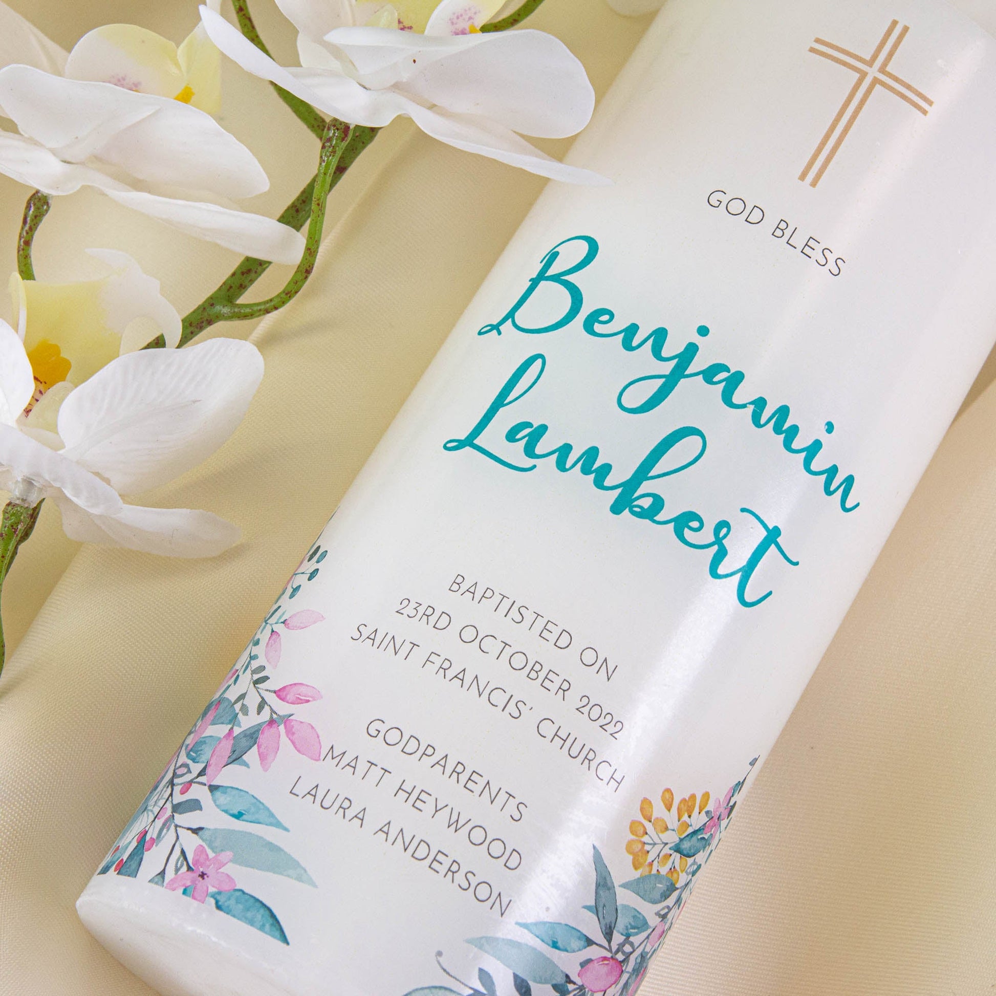 Personalised Baptism Christening Candle - Personalised Candle - Younique Gifts Melbourne