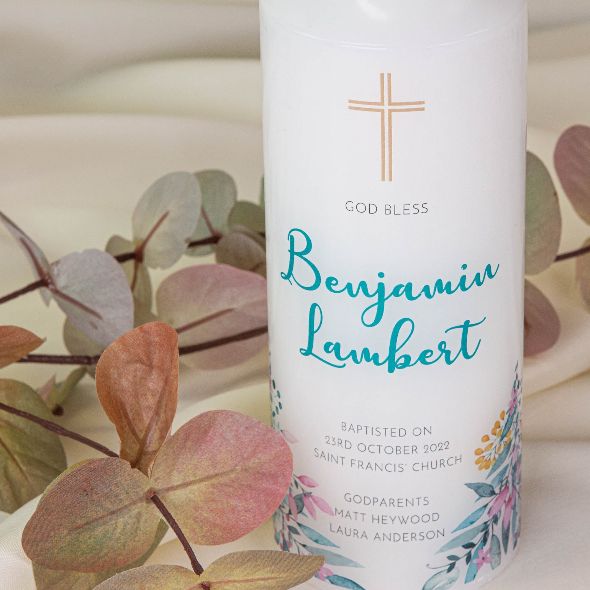 Personalised Baptism Christening Candle - Personalised Candle - Younique Gifts Melbourne