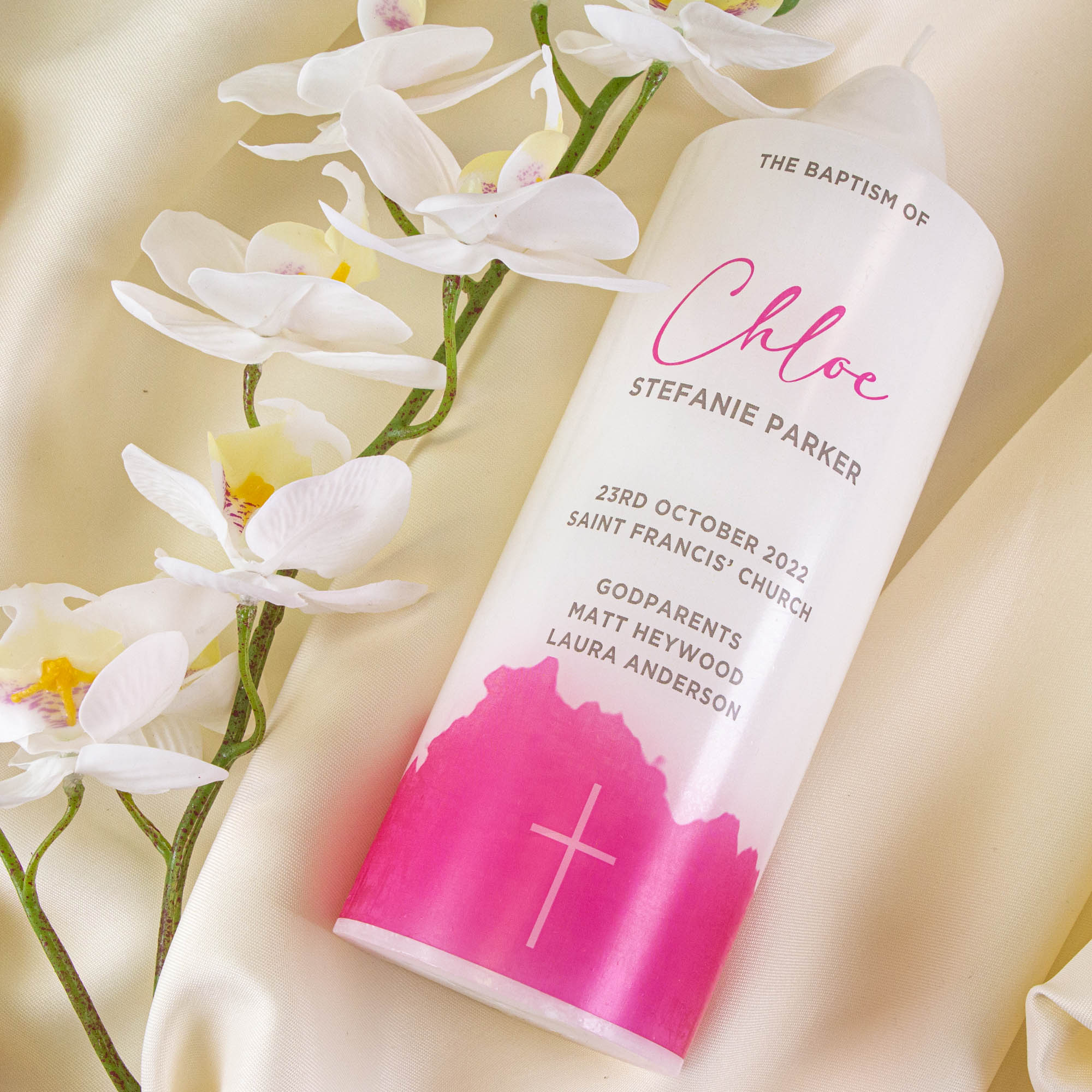 Personalised Baptism Christening Candle - Personalised Candle - Younique Gifts Melbourne