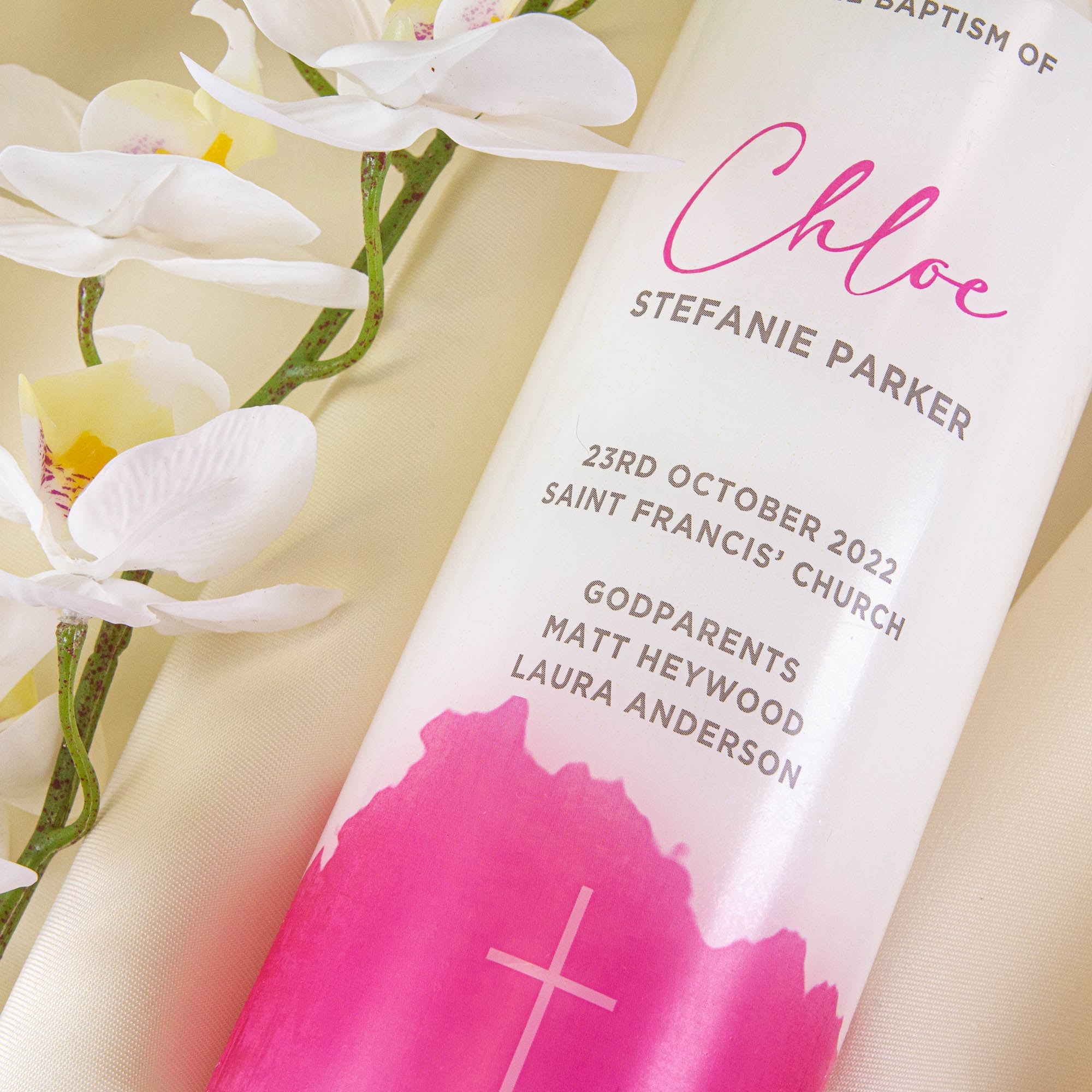 Personalised Baptism Christening Candle - Personalised Candle - Younique Gifts Melbourne