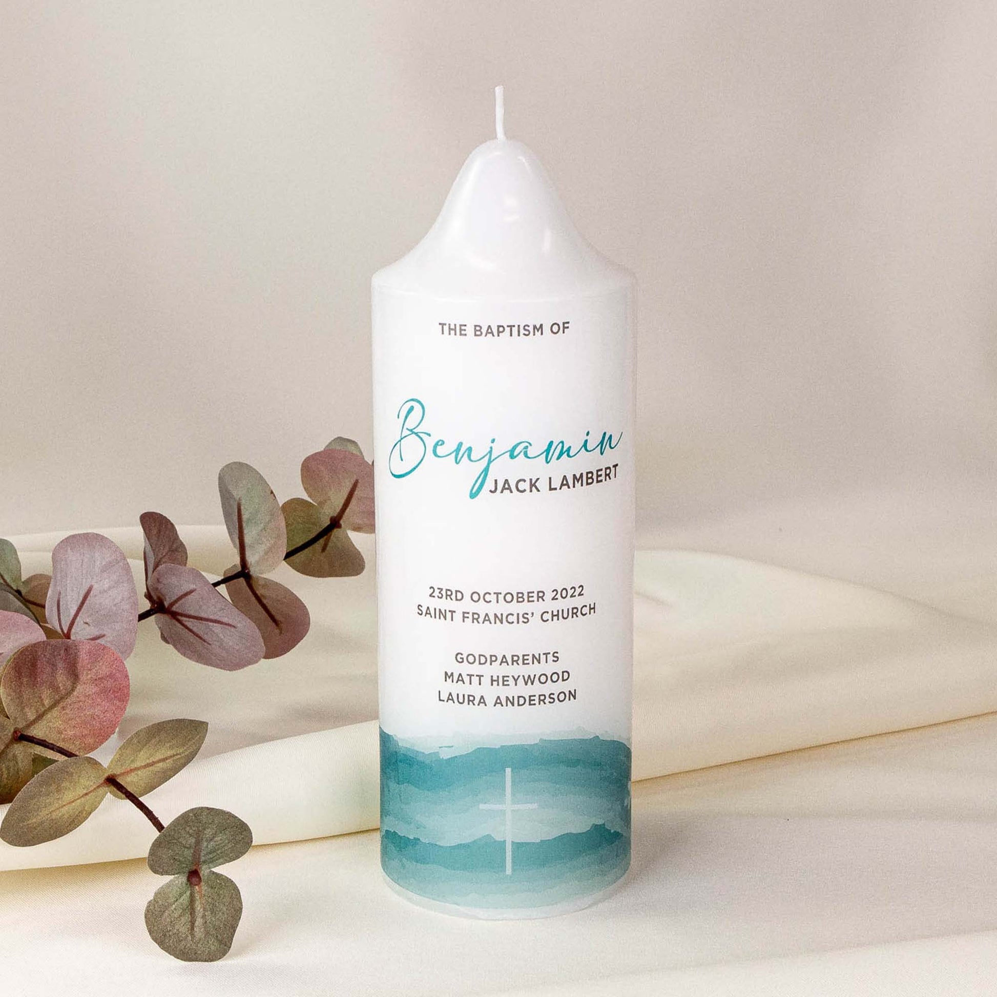 Personalised Baptism Christening Candle - Personalised Candle - Younique Gifts Melbourne