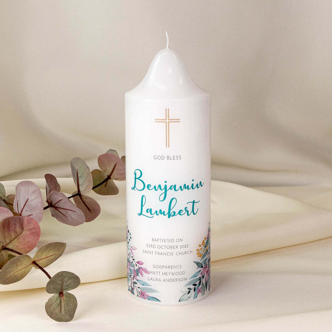 Personalised Baptism Christening Candle - Personalised Candle - Younique Gifts Melbourne