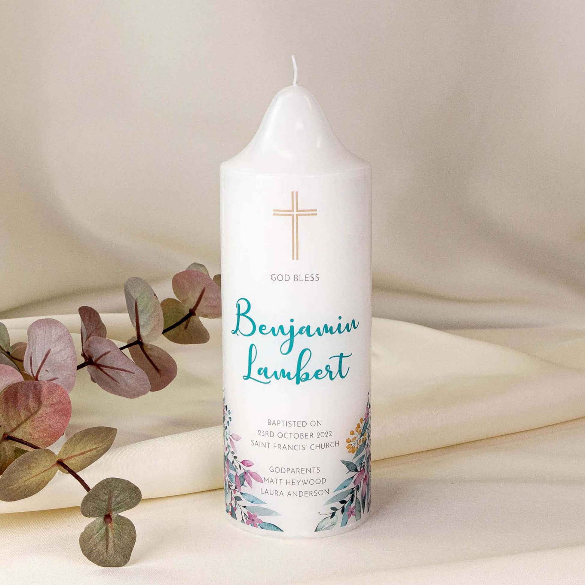 Personalised Baptism Christening Candle - Personalised Candle - Younique Gifts Melbourne