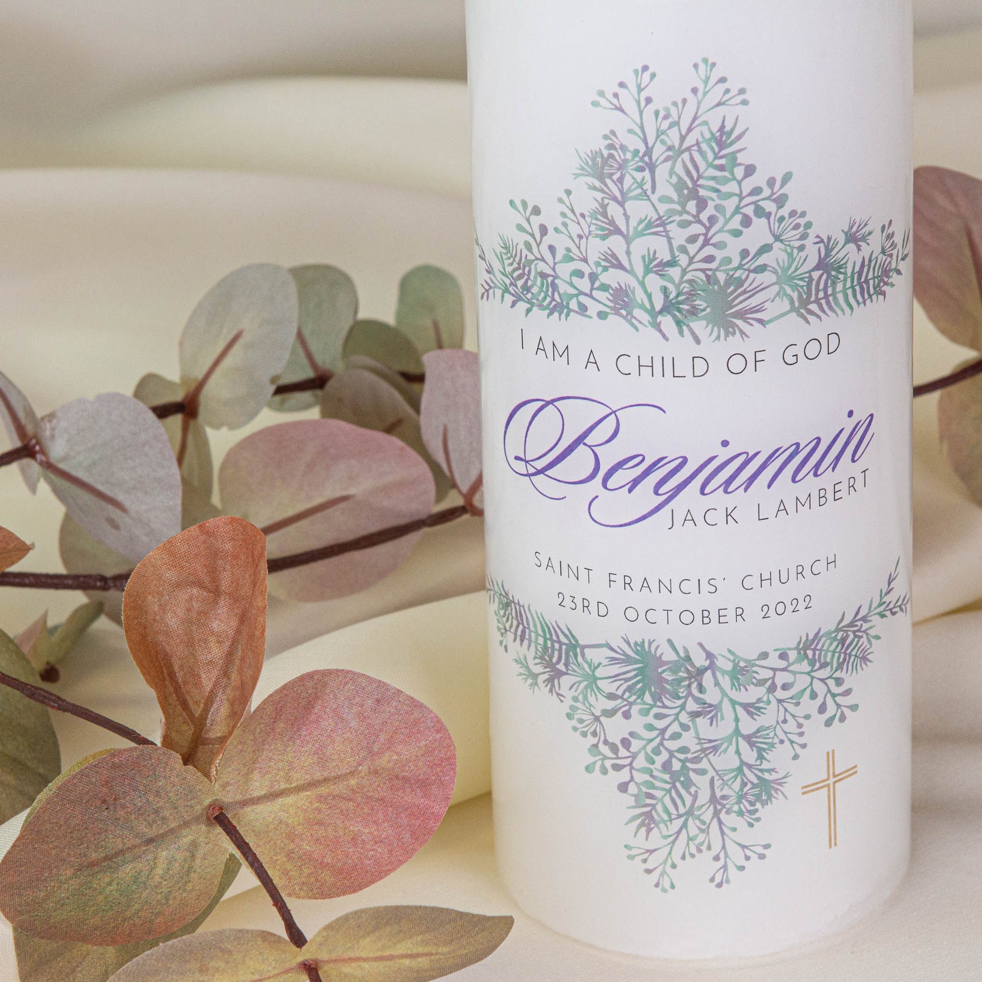 Personalised Baptism Christening Candle - Personalised Candle - Younique Gifts Melbourne
