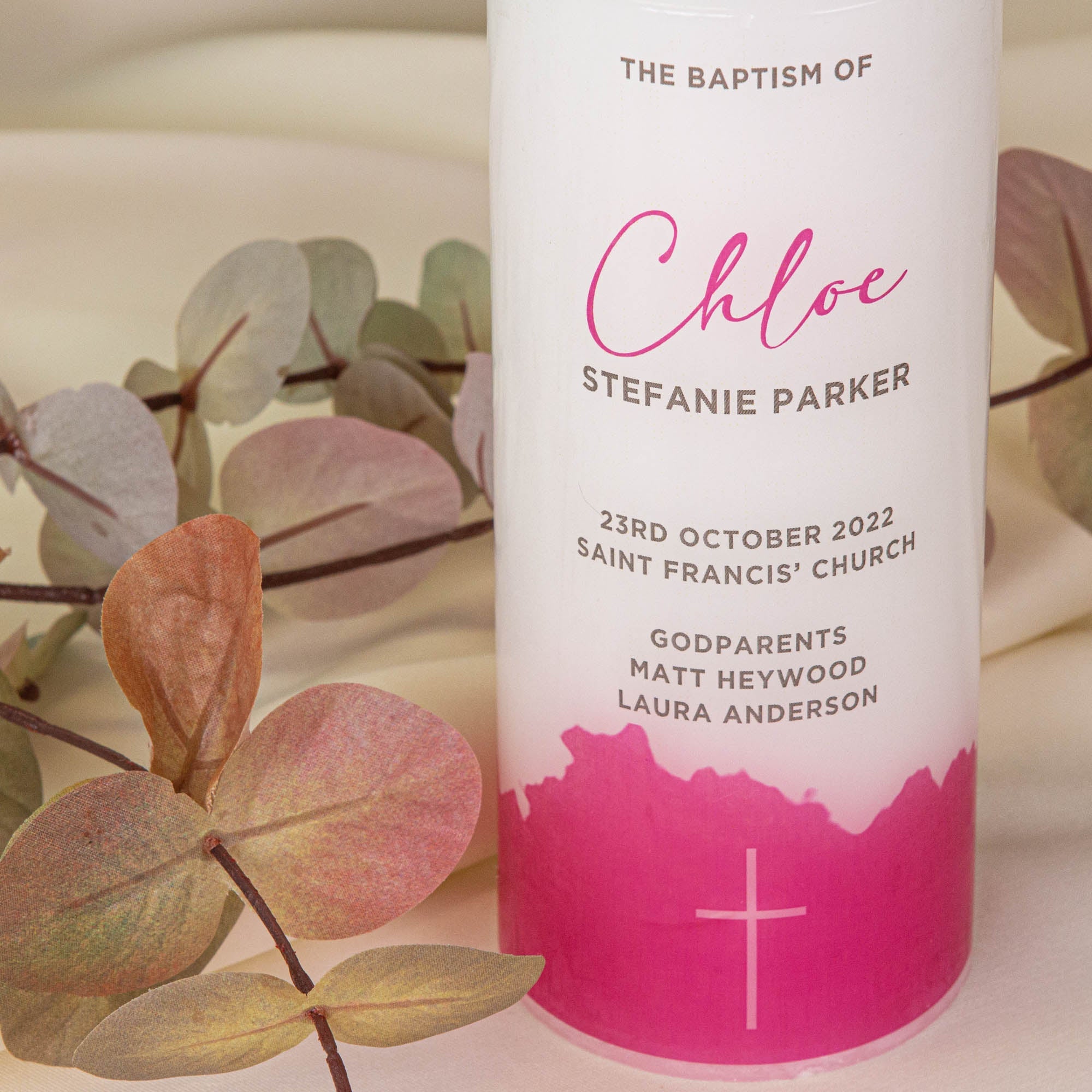Personalised Baptism Christening Candle - Personalised Candle - Younique Gifts Melbourne