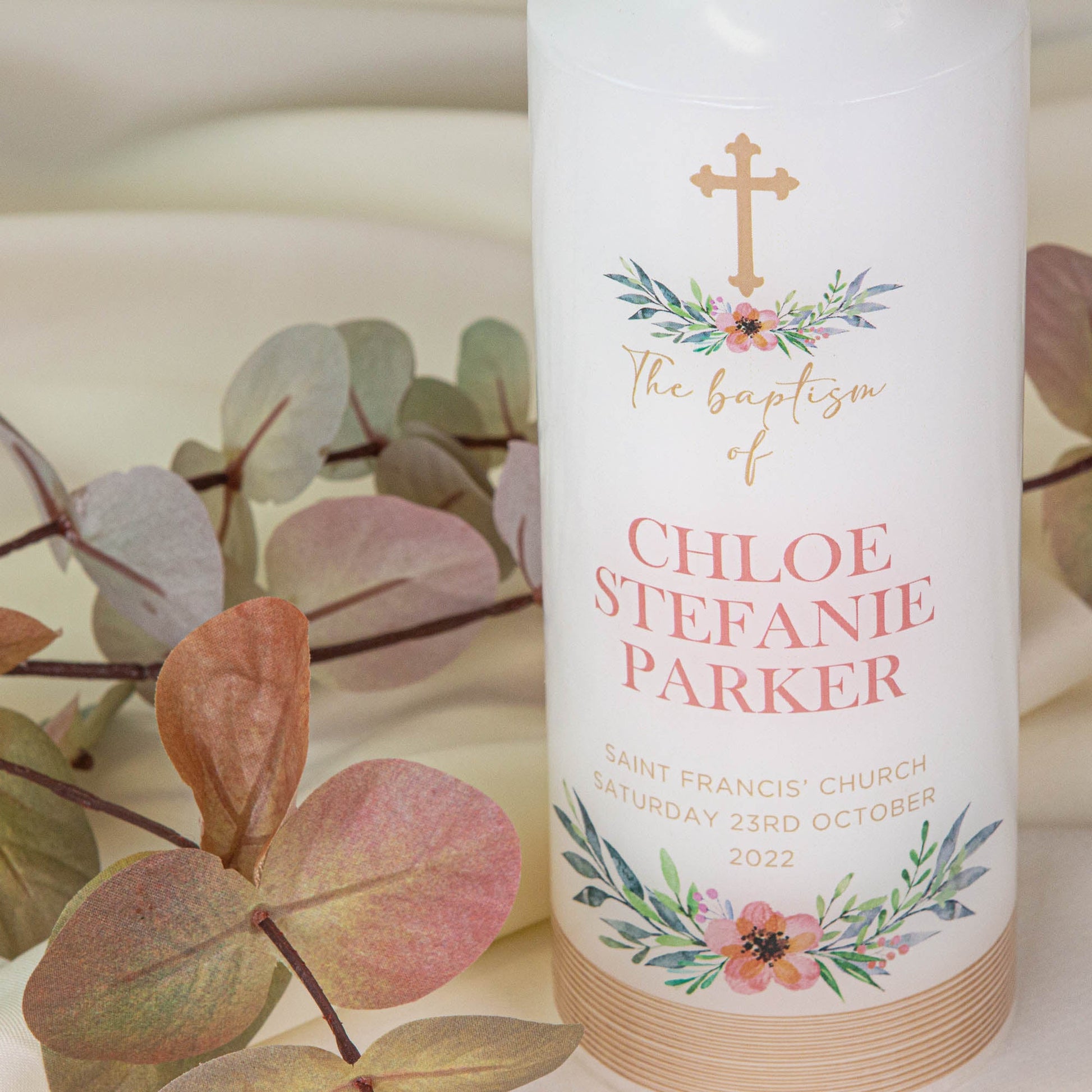Personalised Baptism Christening Candle - Personalised Candle - Younique Gifts Melbourne
