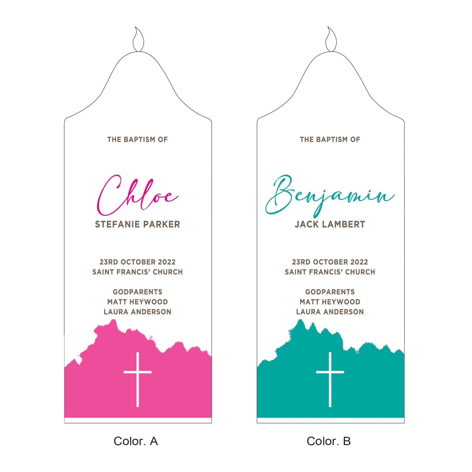 Personalised Baptism Christening Candle - Personalised Candle - Younique Gifts Melbourne