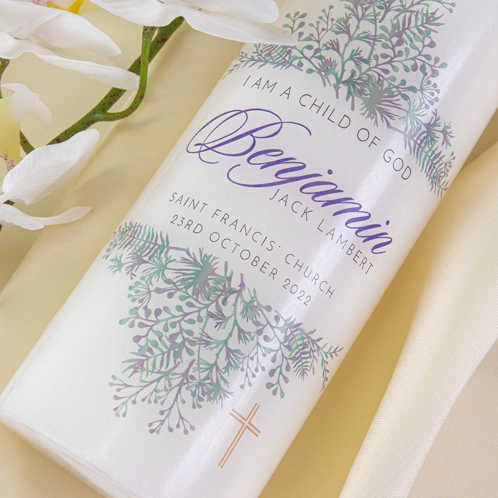 Personalised Baptism Christening Candle - Personalised Candle - Younique Gifts Melbourne