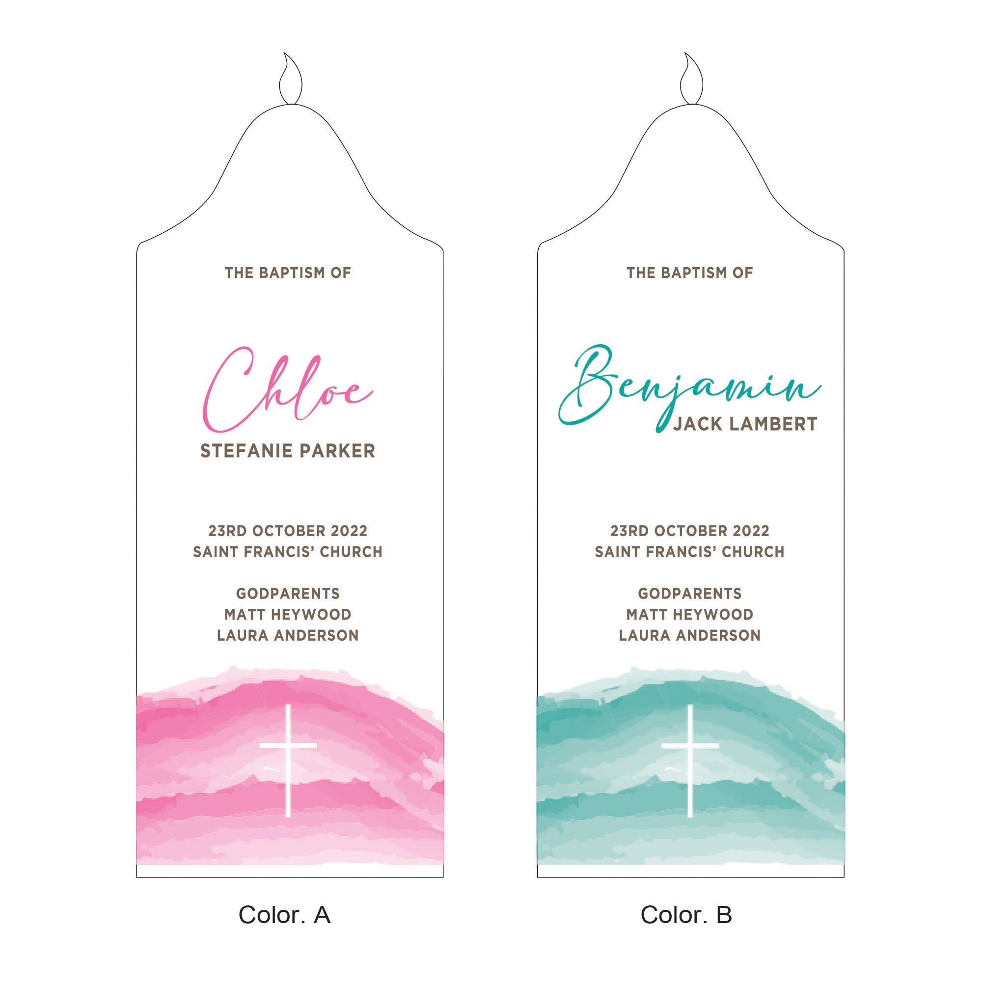 Personalised Baptism Christening Candle - Personalised Candle - Younique Gifts Melbourne
