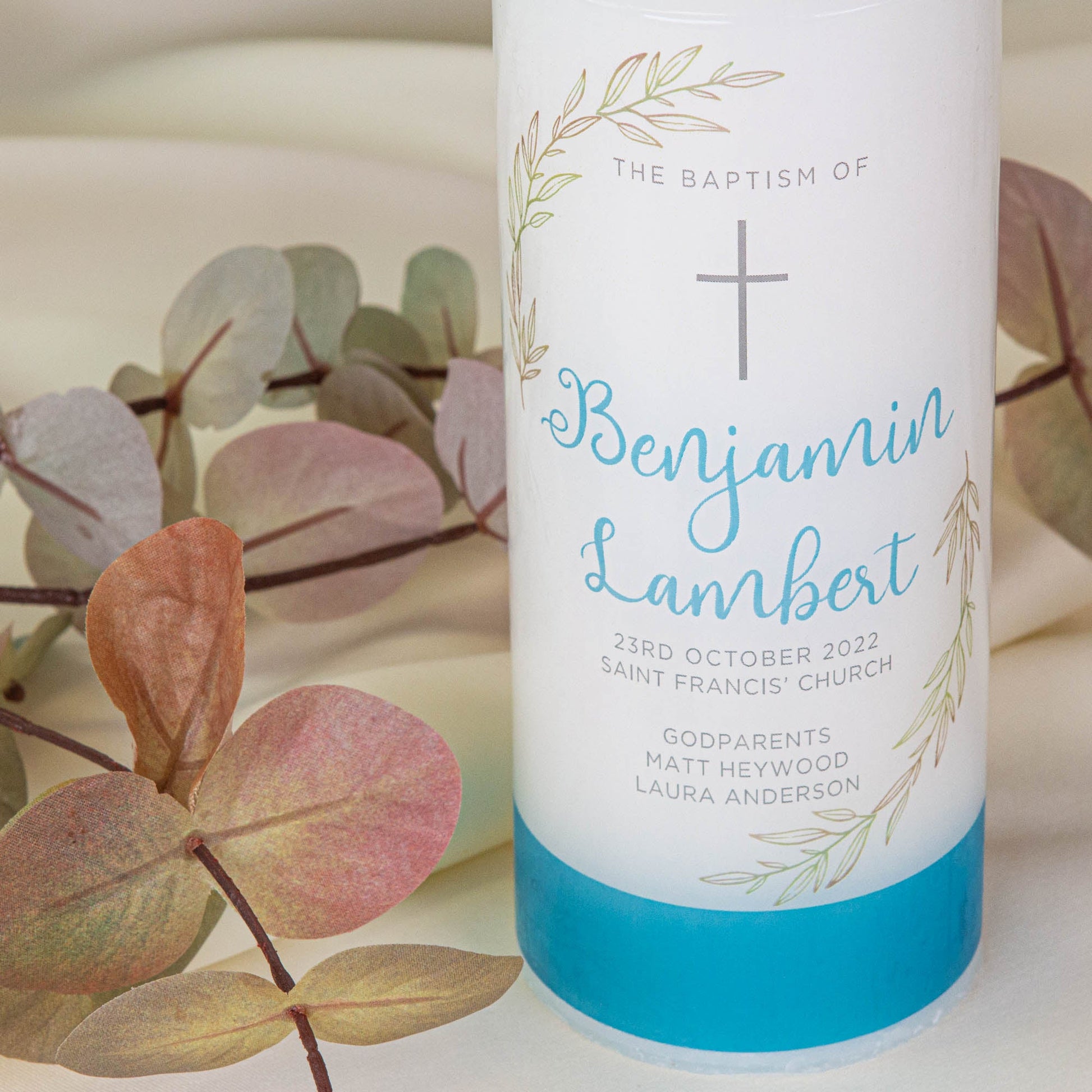 Personalised Baptism Christening Candle - Personalised Candle - Younique Gifts Melbourne