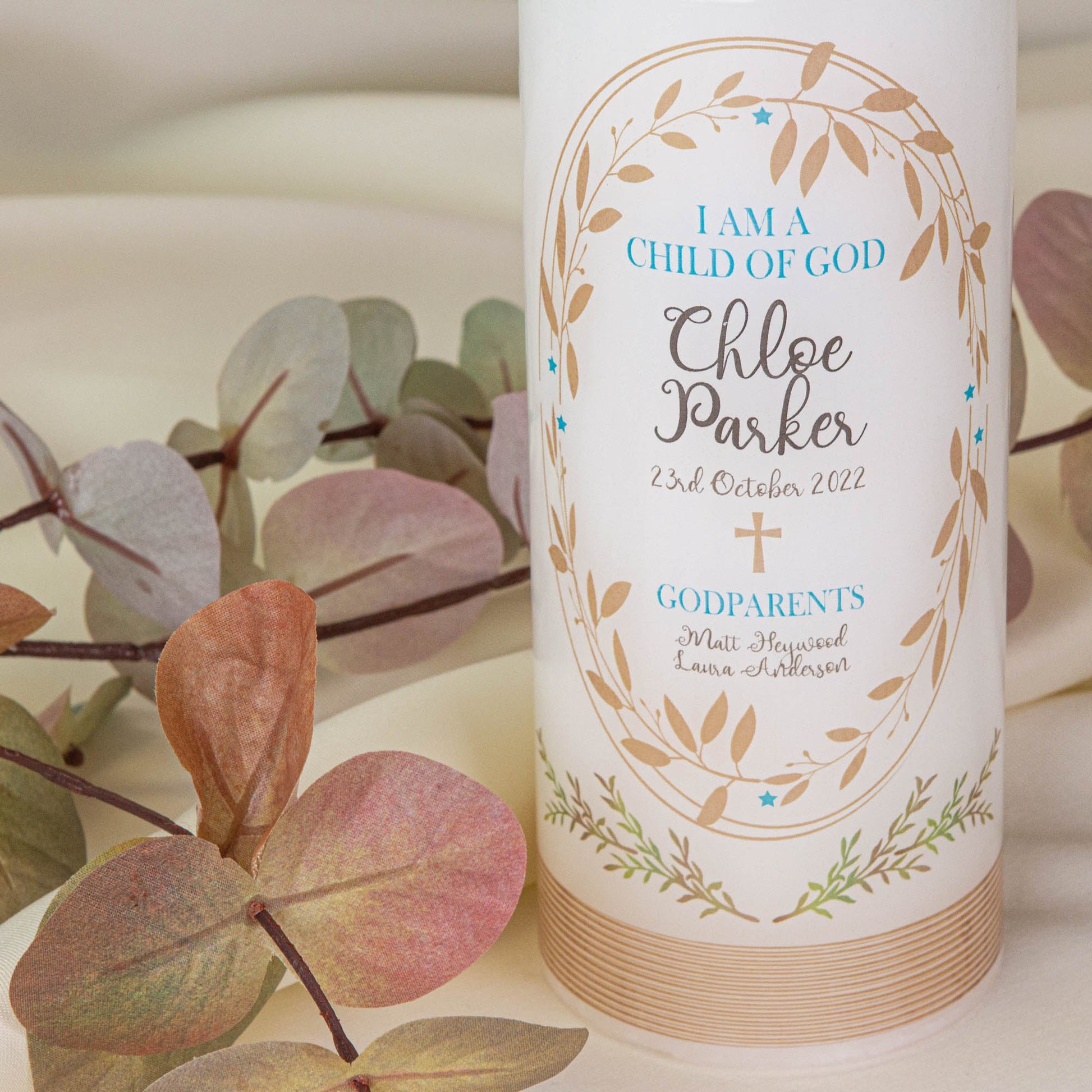 Personalised Baptism Christening Candle - Personalised Candle - Younique Gifts Melbourne