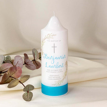 Personalised Baptism Christening Candle - Personalised Candle - Younique Gifts Melbourne