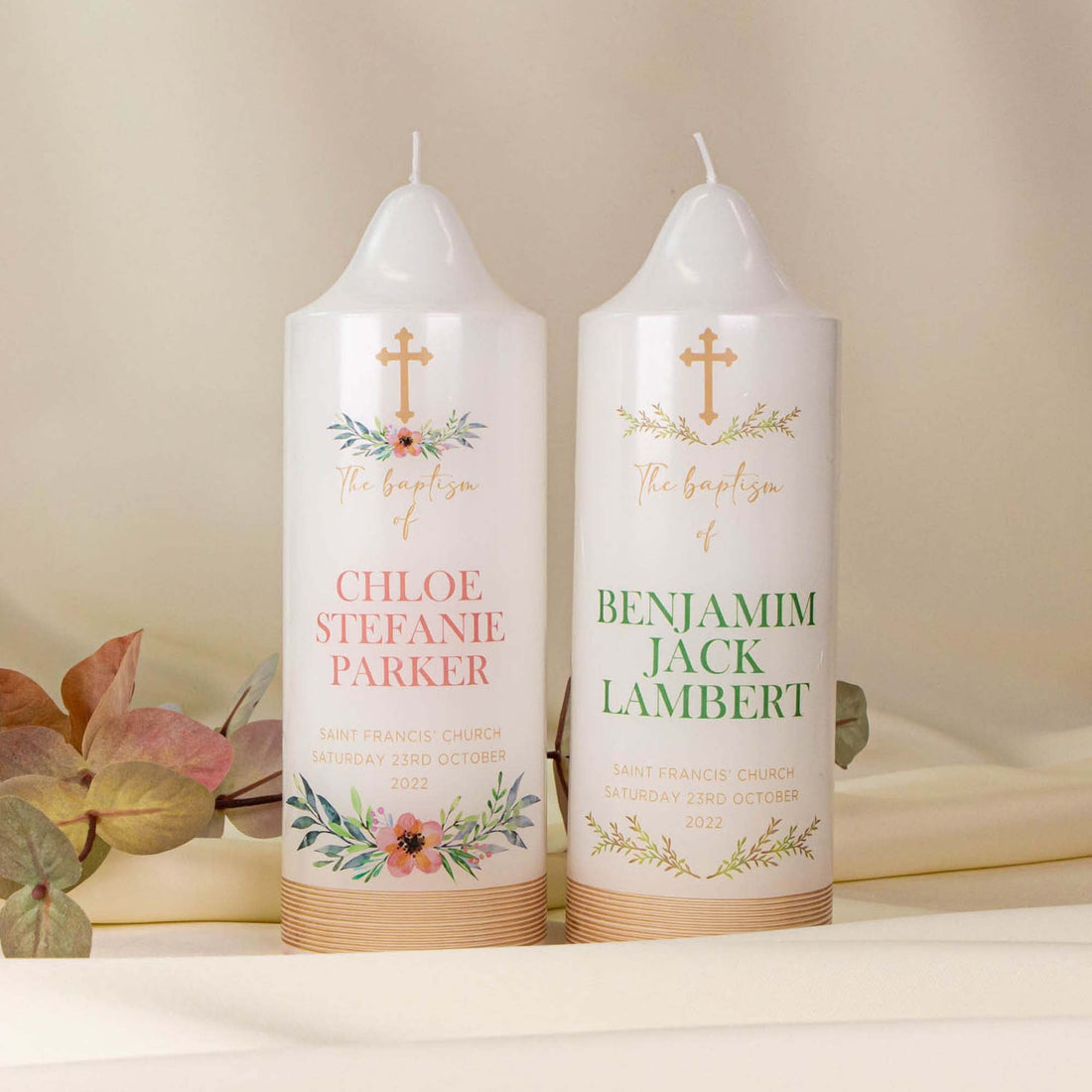 Personalised Baptism Christening Candle - Personalised Candle - Younique Gifts Melbourne