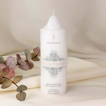 Personalised Baptism Christening Candle - Personalised Candle - Younique Gifts Melbourne