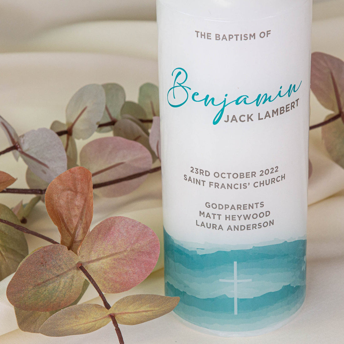 Personalised Baptism Christening Candle - Personalised Candle - Younique Gifts Melbourne