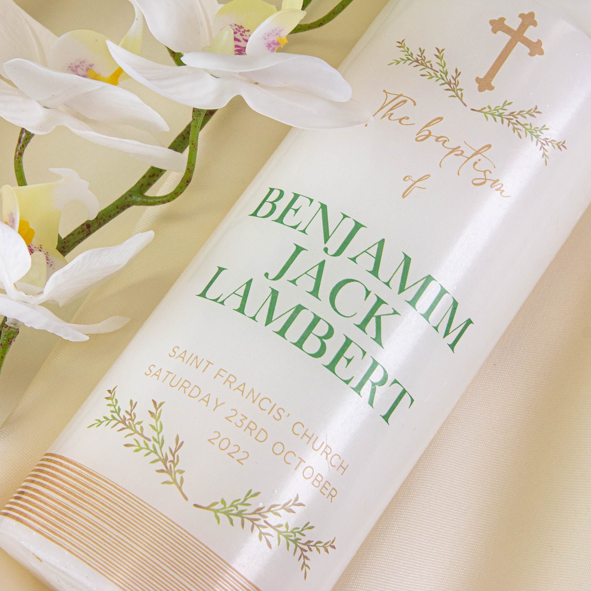 Personalised Baptism Christening Candle - Personalised Candle - Younique Gifts Melbourne