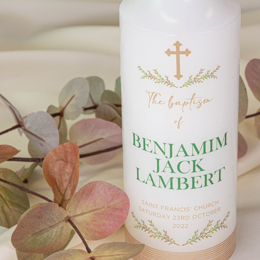 Personalised Baptism Christening Candle - Personalised Candle - Younique Gifts Melbourne
