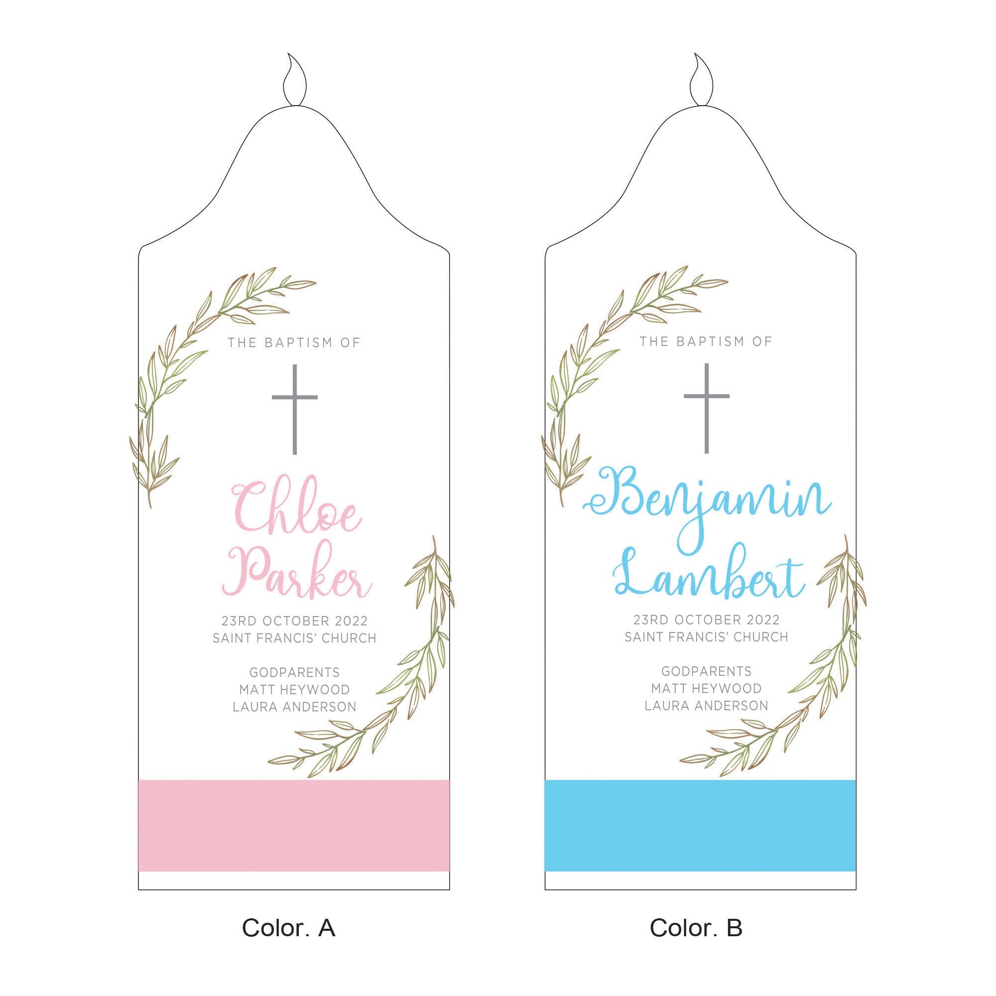 Personalised Baptism Christening Candle - Personalised Candle - Younique Gifts Melbourne