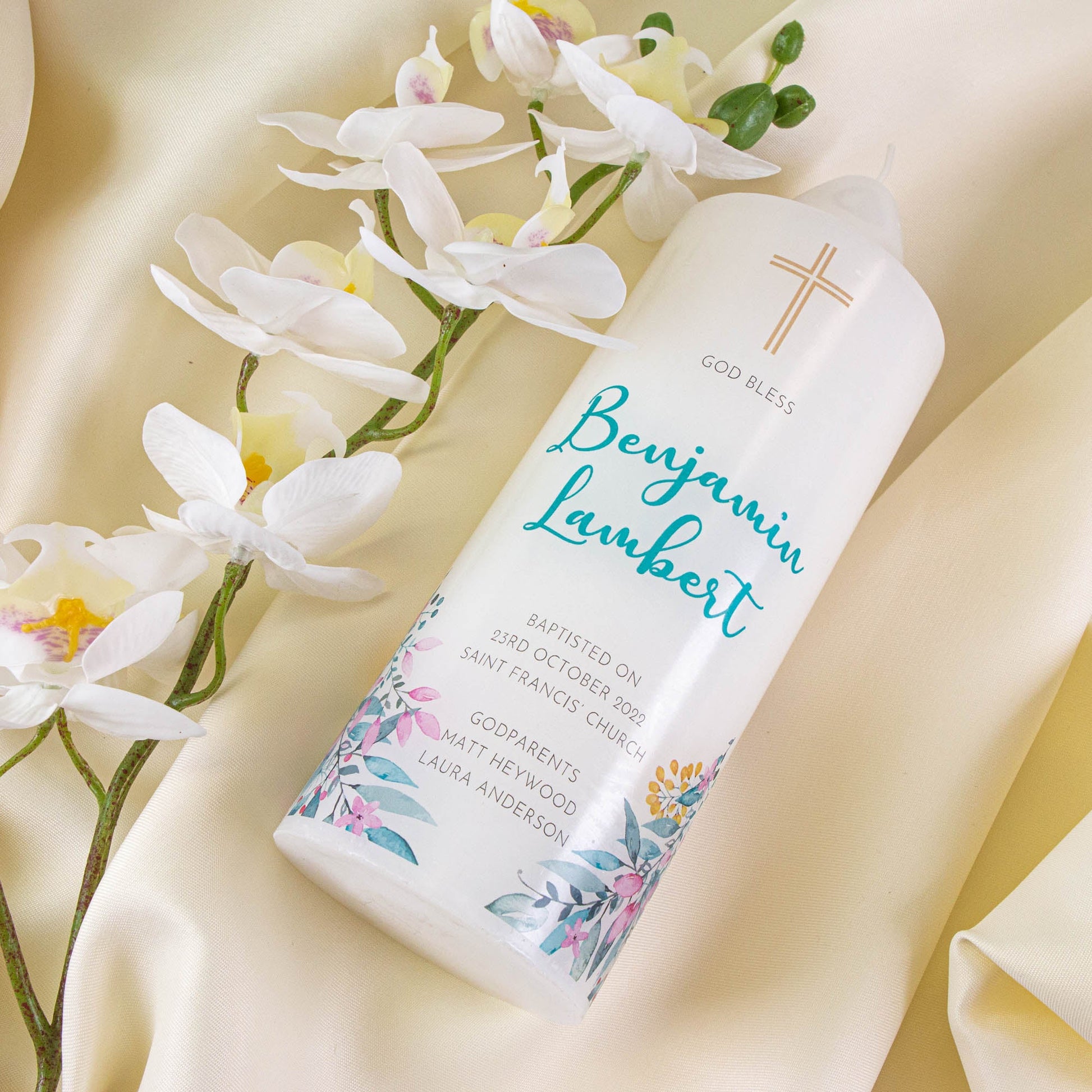 Personalised Baptism Christening Candle - Personalised Candle - Younique Gifts Melbourne