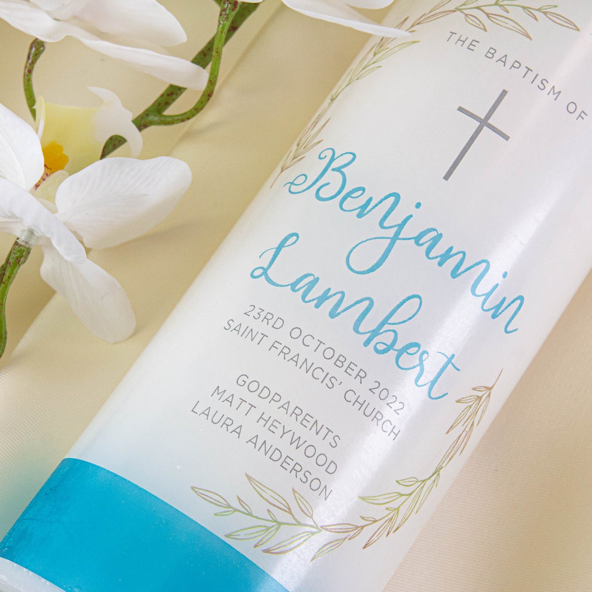 Personalised Baptism Christening Candle - Personalised Candle - Younique Gifts Melbourne