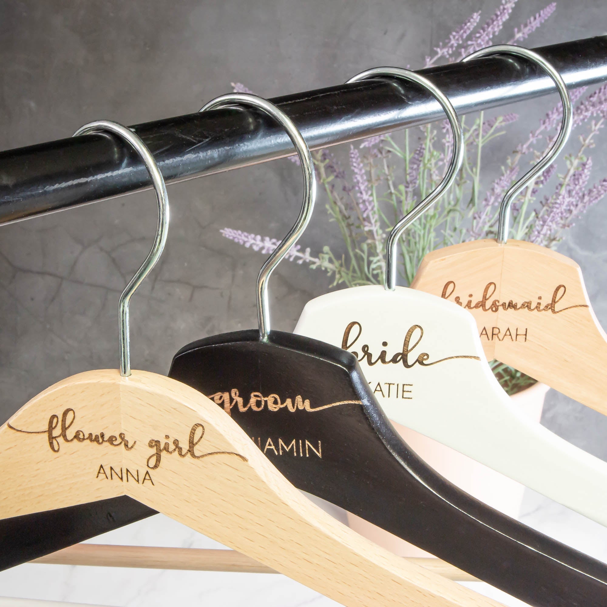 Personalised Bridal Coat and Wedding Dress Hanger [Char1] - Personalised - Younique Gifts Melbourne