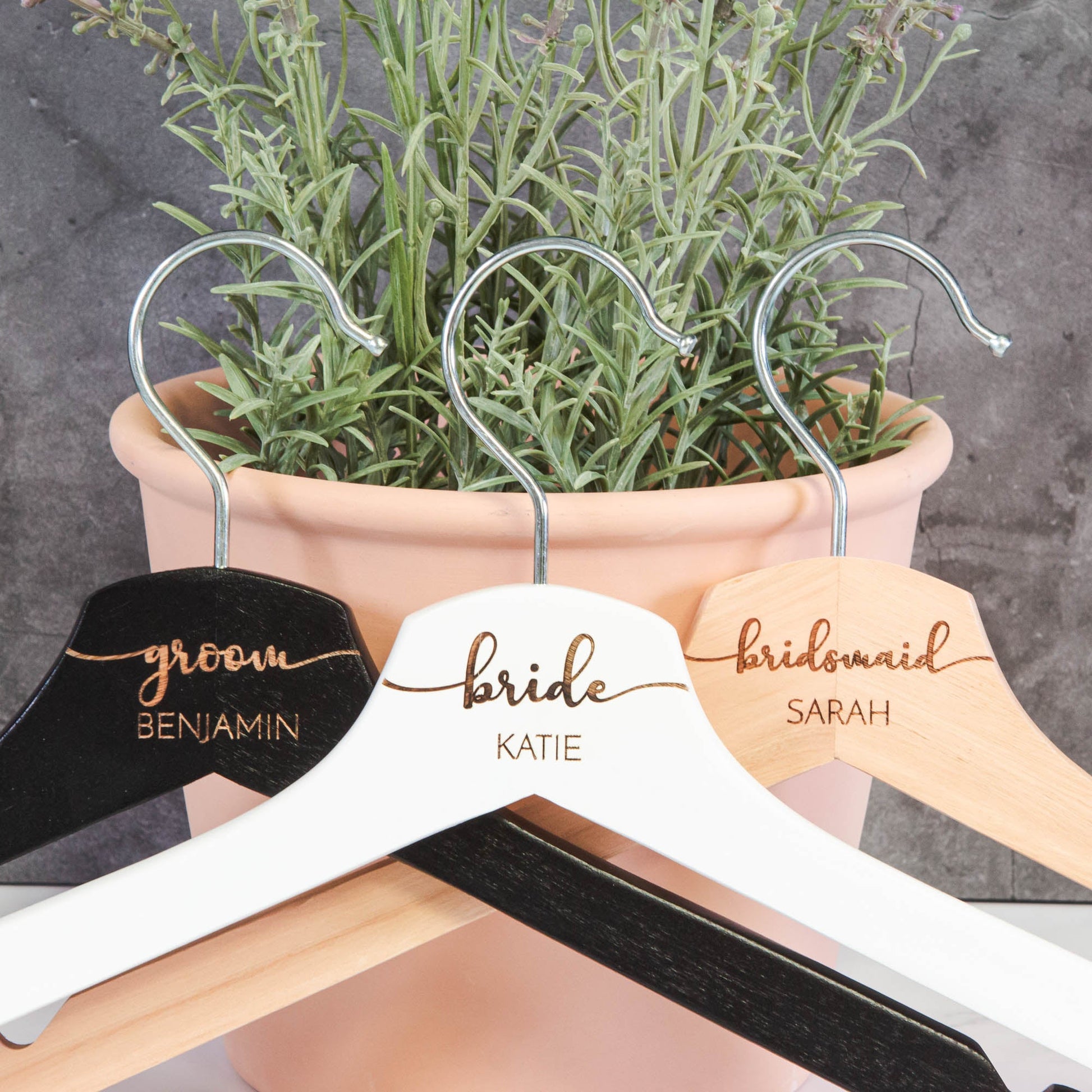 Personalised Bridal Coat and Wedding Dress Hanger [Char1] - Personalised - Younique Gifts Melbourne