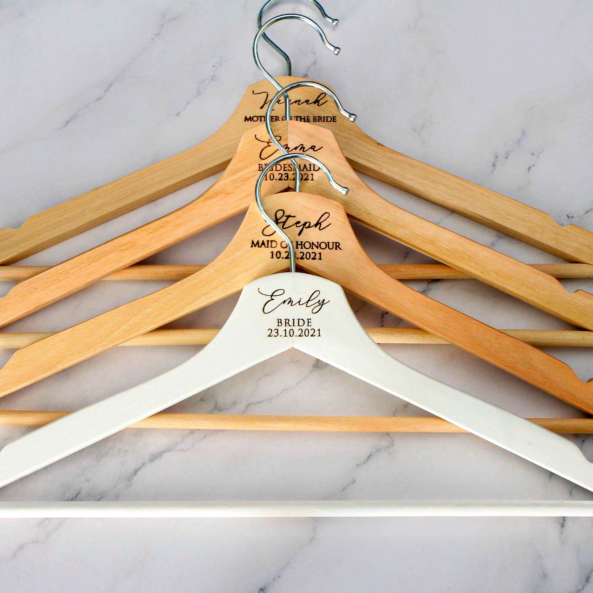 Personalised Bridal Coat and Wedding Dress Hangers - Personalised - Younique Gifts Melbourne