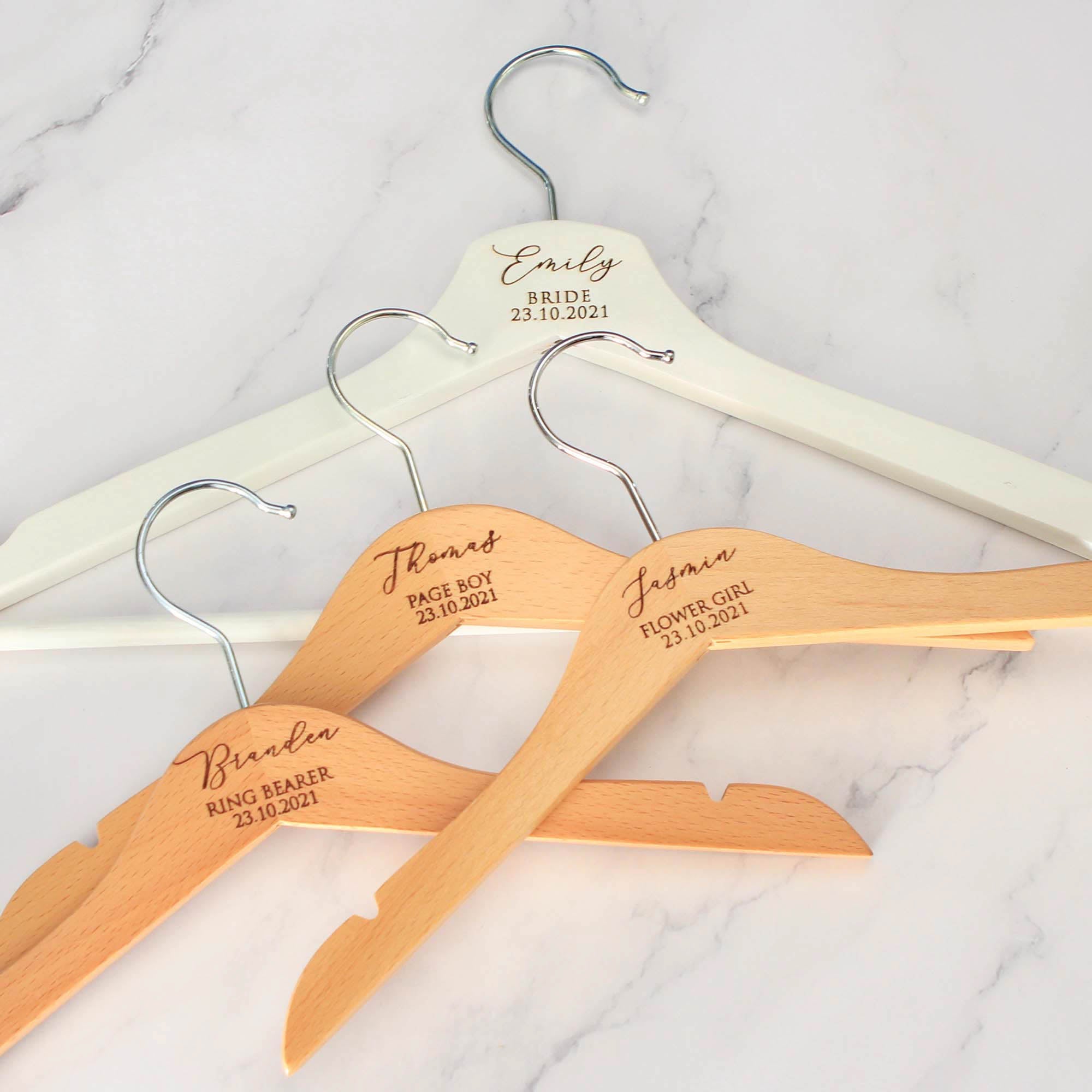 Personalised Bridal Coat and Wedding Dress Hangers - Personalised - Younique Gifts Melbourne