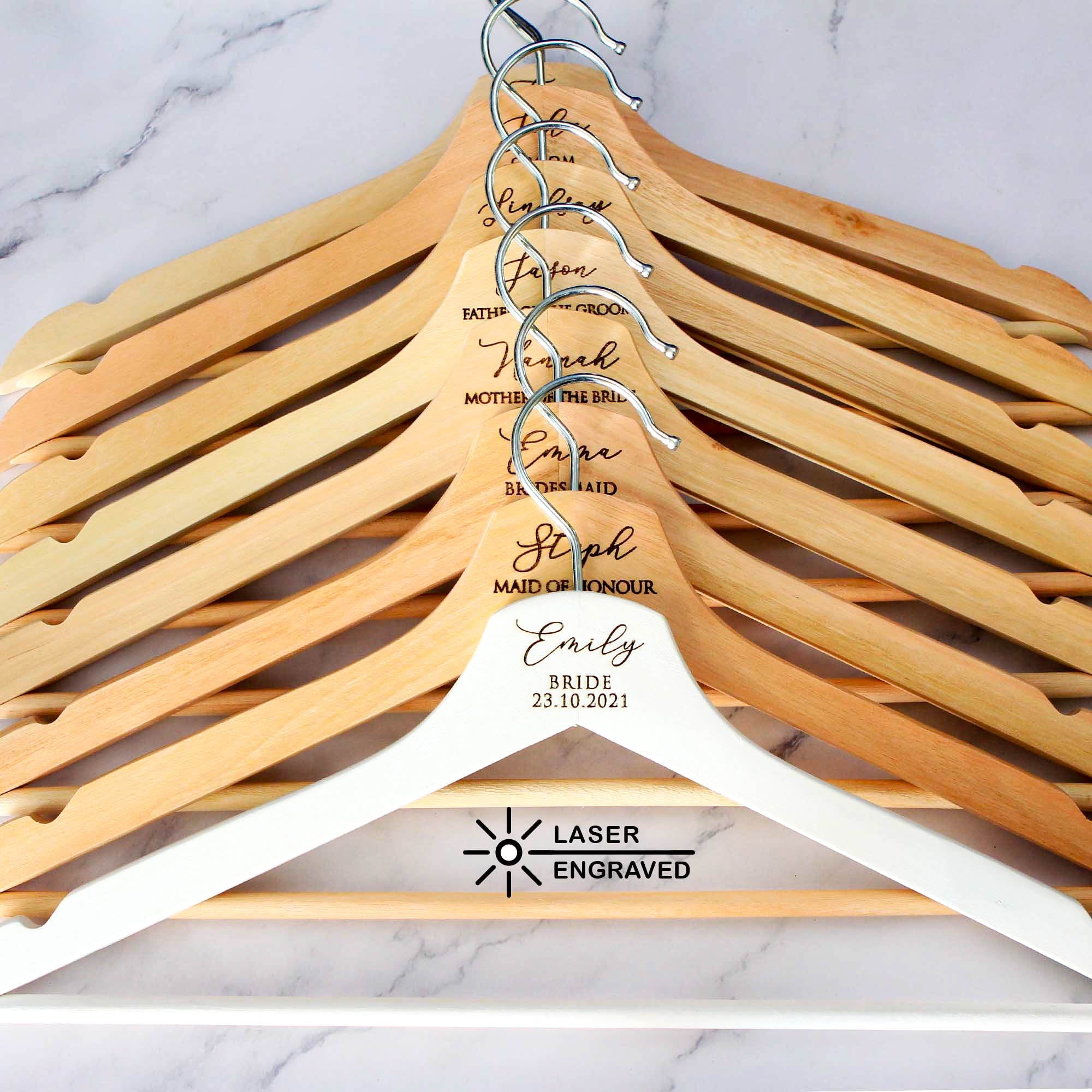 Personalised Bridal Coat and Wedding Dress Hangers - Personalised - Younique Gifts Melbourne