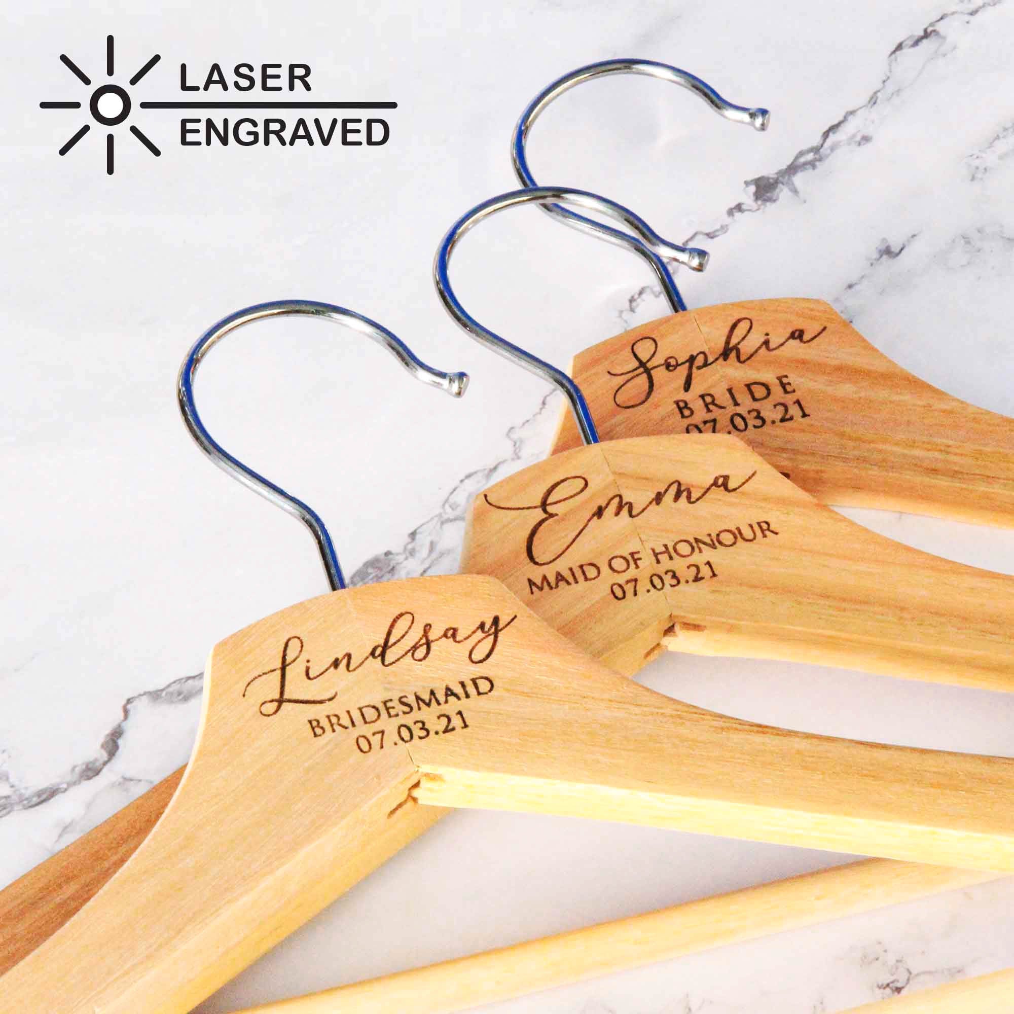 Personalised Bridal Coat and Wedding Dress Hangers - Personalised - Younique Gifts Melbourne