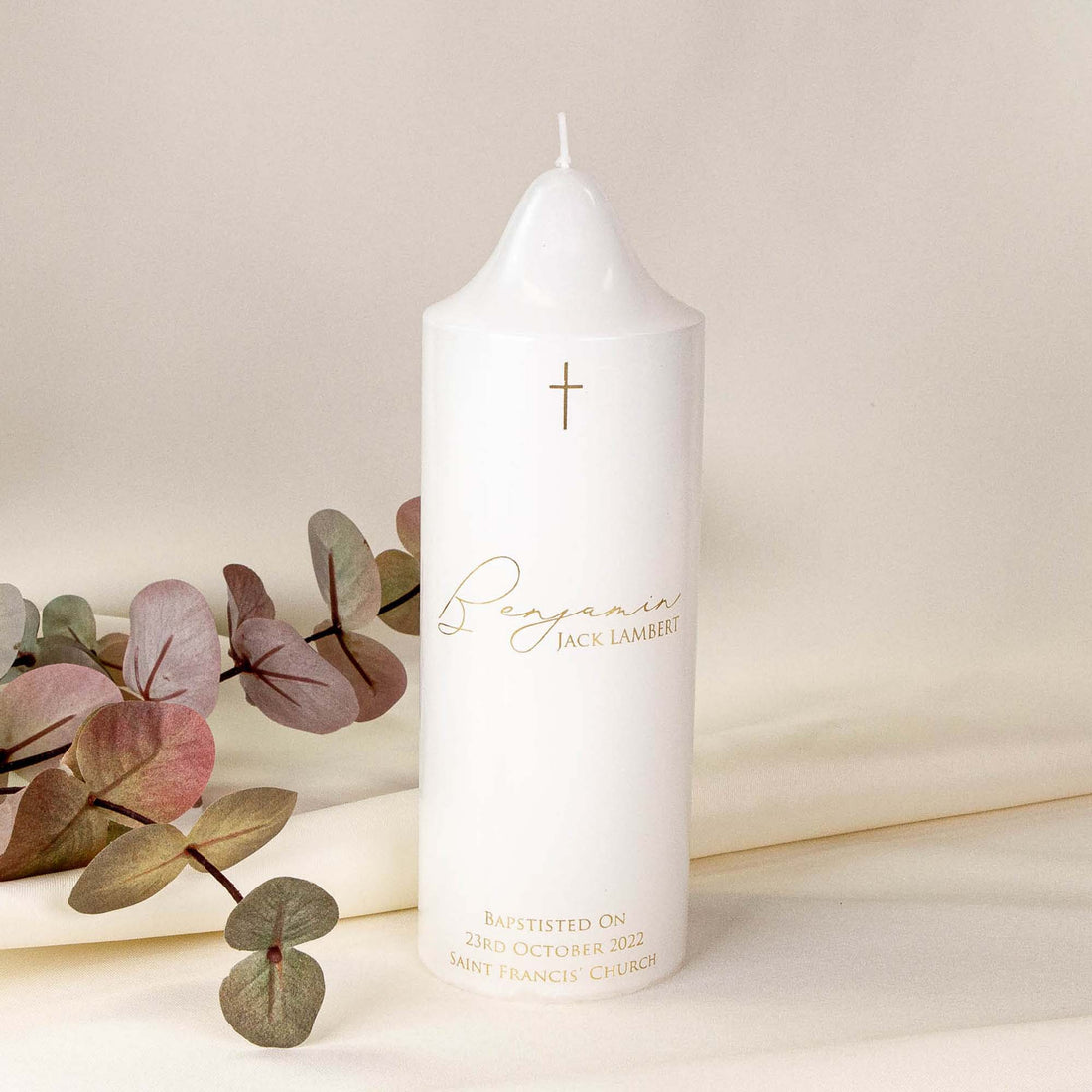 Personalised Christening Candle – Meaningful Baptism Keepsake - Personalised Candle - Younique Gifts Melbourne