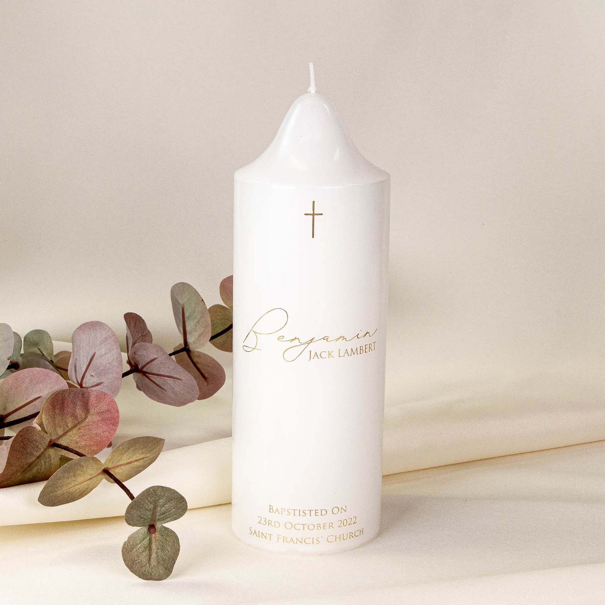 Personalised Christening Candle – Meaningful Baptism Keepsake - Personalised Candle - Younique Gifts Melbourne