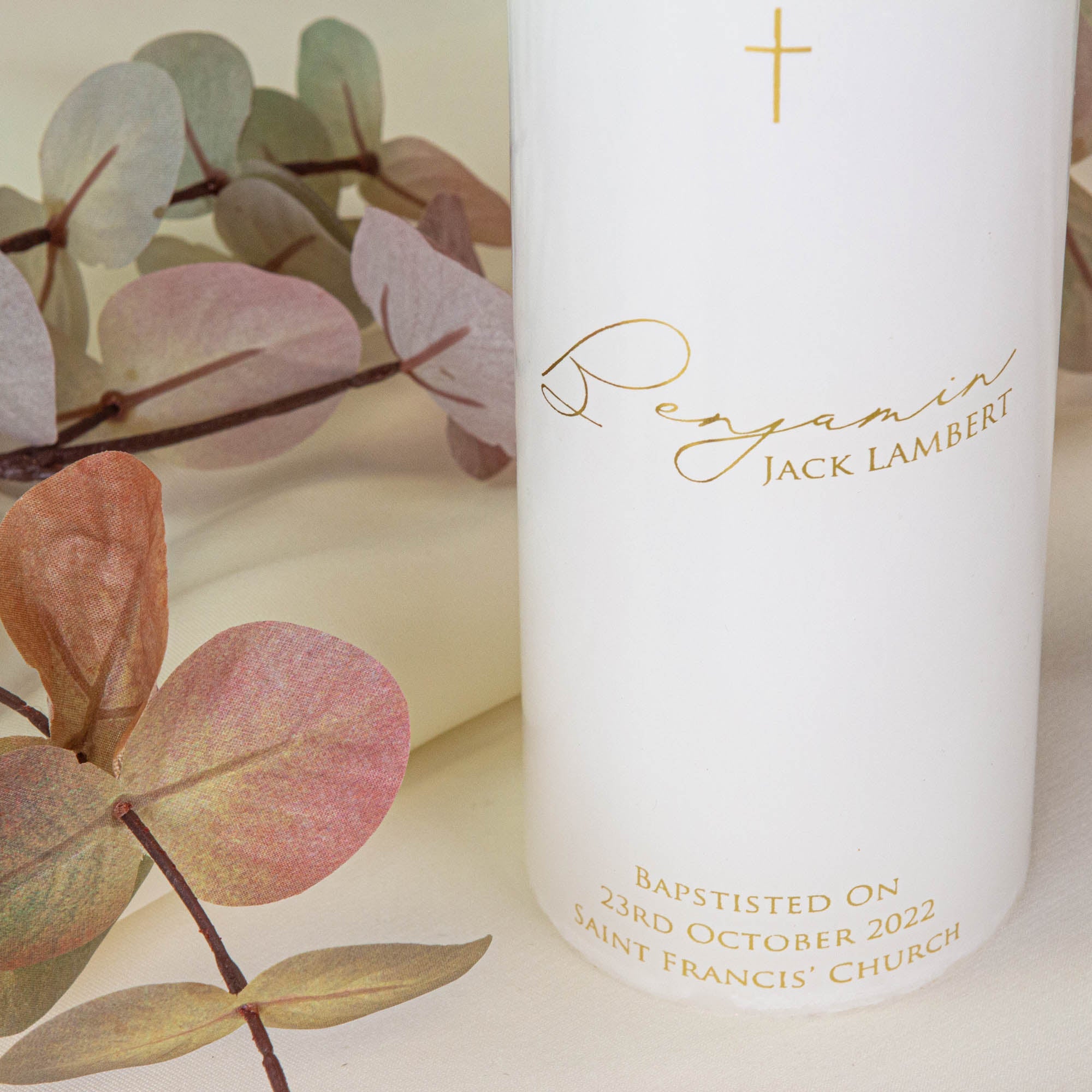 Personalised Christening Candle – Meaningful Baptism Keepsake - Personalised Candle - Younique Gifts Melbourne
