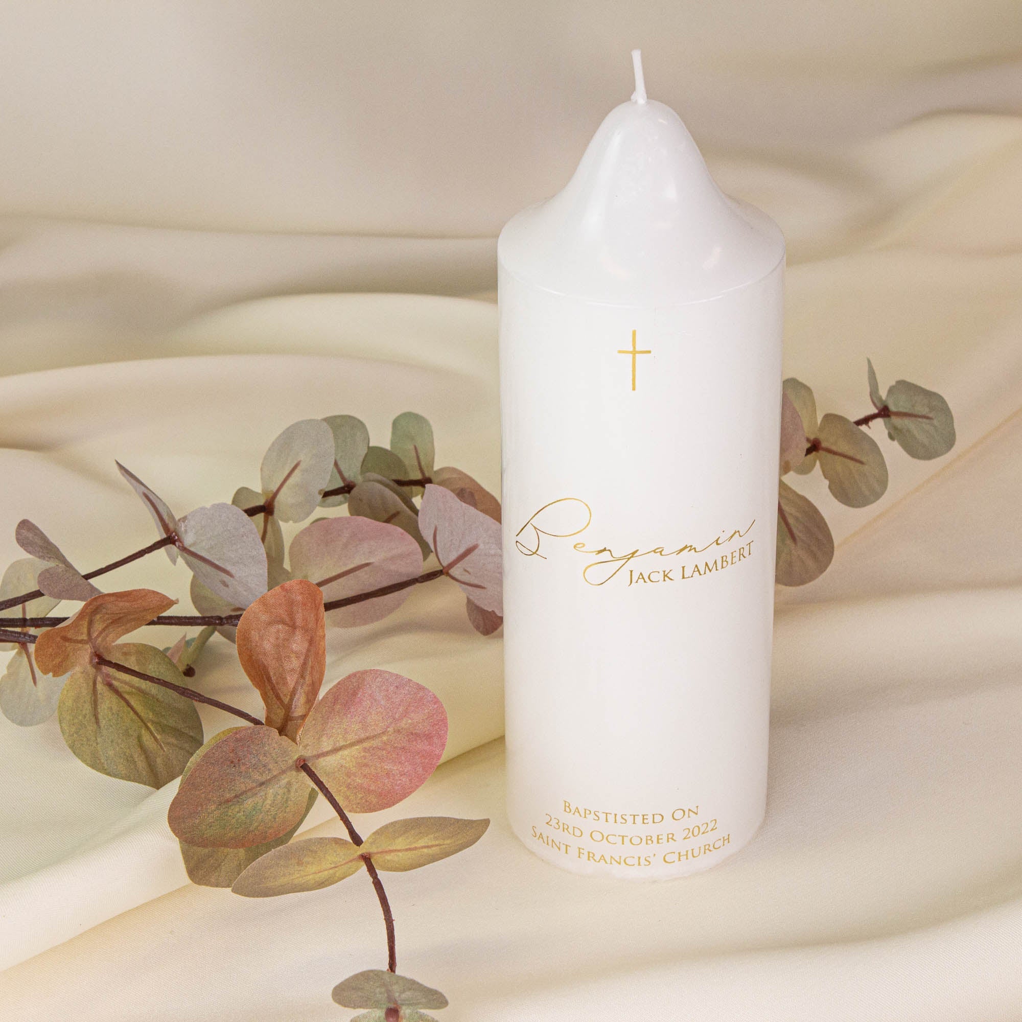 Personalised Christening Candle – Meaningful Baptism Keepsake - Personalised Candle - Younique Gifts Melbourne